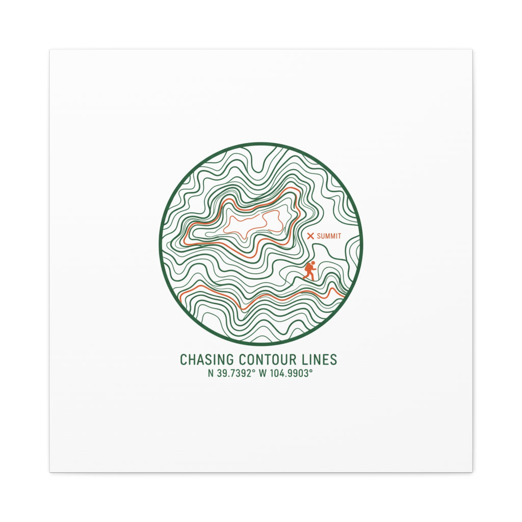 Chasing Contour Lines Topographic Canvas | topographic map print, contour line design