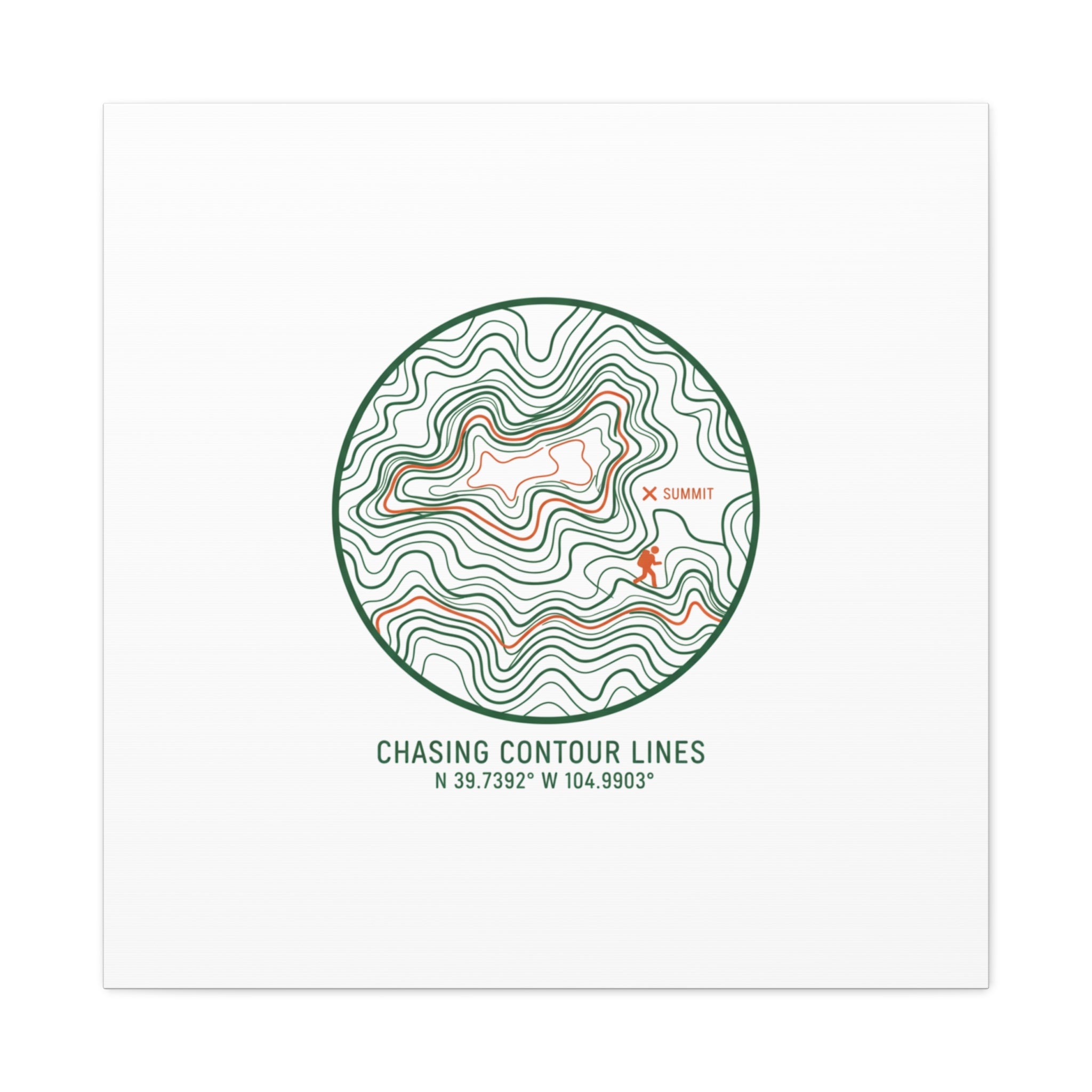 Chasing Contour Lines Topographic Canvas | topographic map print, contour line design