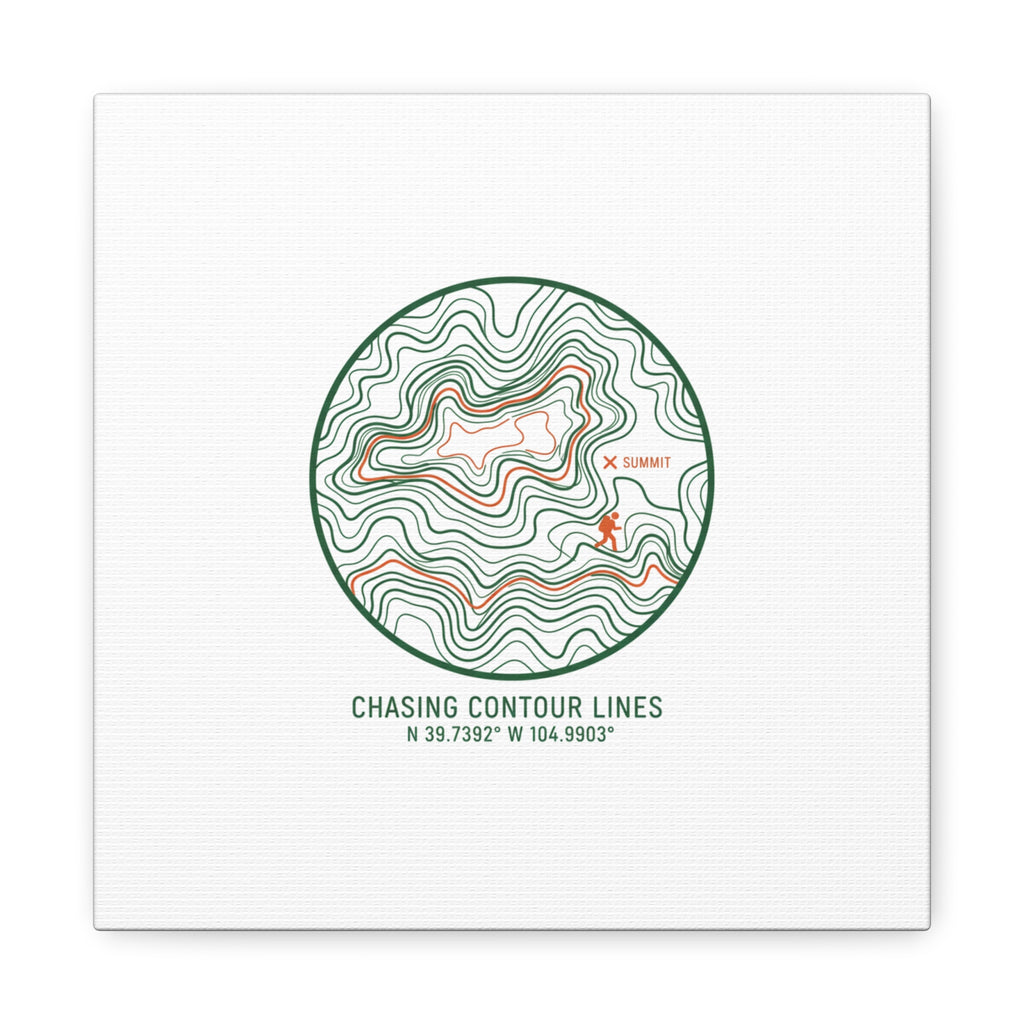 Chasing Contour Lines Topographic Canvas | topographic map print, contour line design