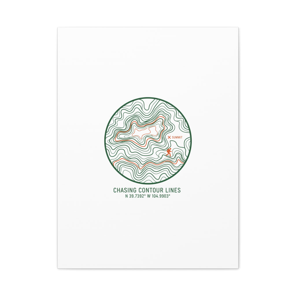 Chasing Contour Lines Topographic Canvas | topographic map print, contour line design