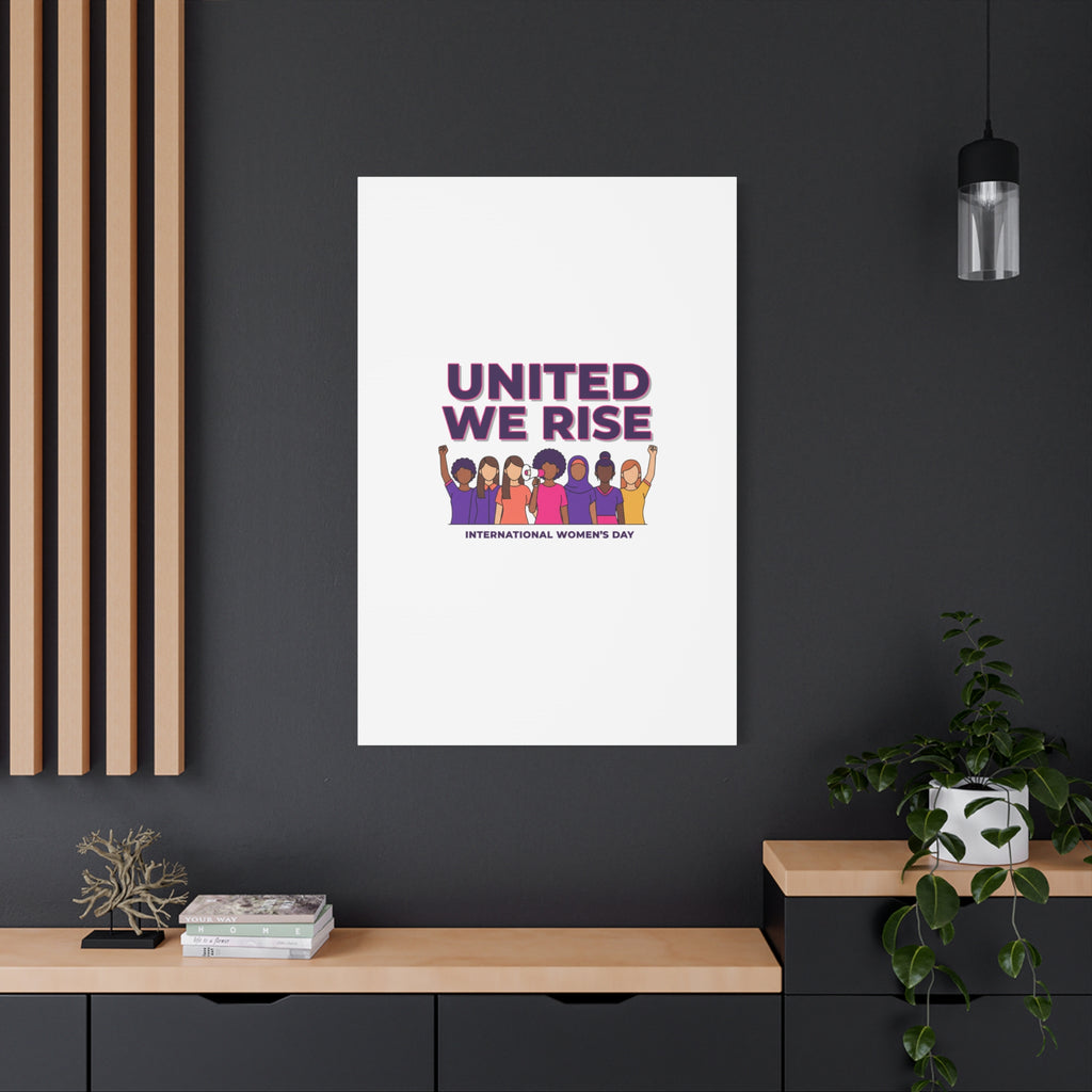 United We Rise Matte Canvas, Stretched | International Women’s Day, IWD Typography
