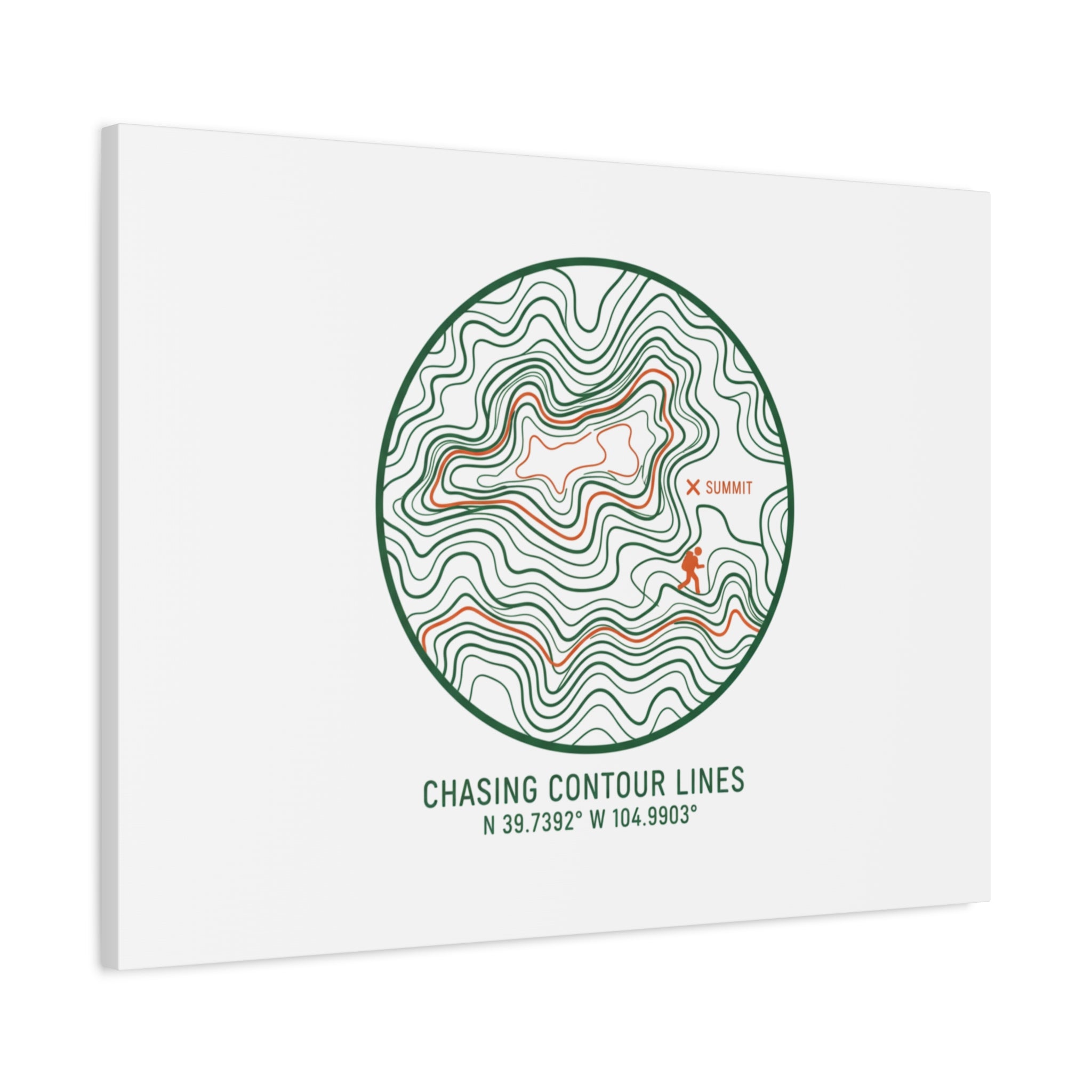 Chasing Contour Lines Topographic Canvas | topographic map print, contour line design