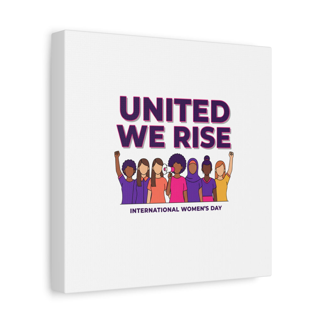 United We Rise Matte Canvas, Stretched | International Women’s Day, IWD Typography