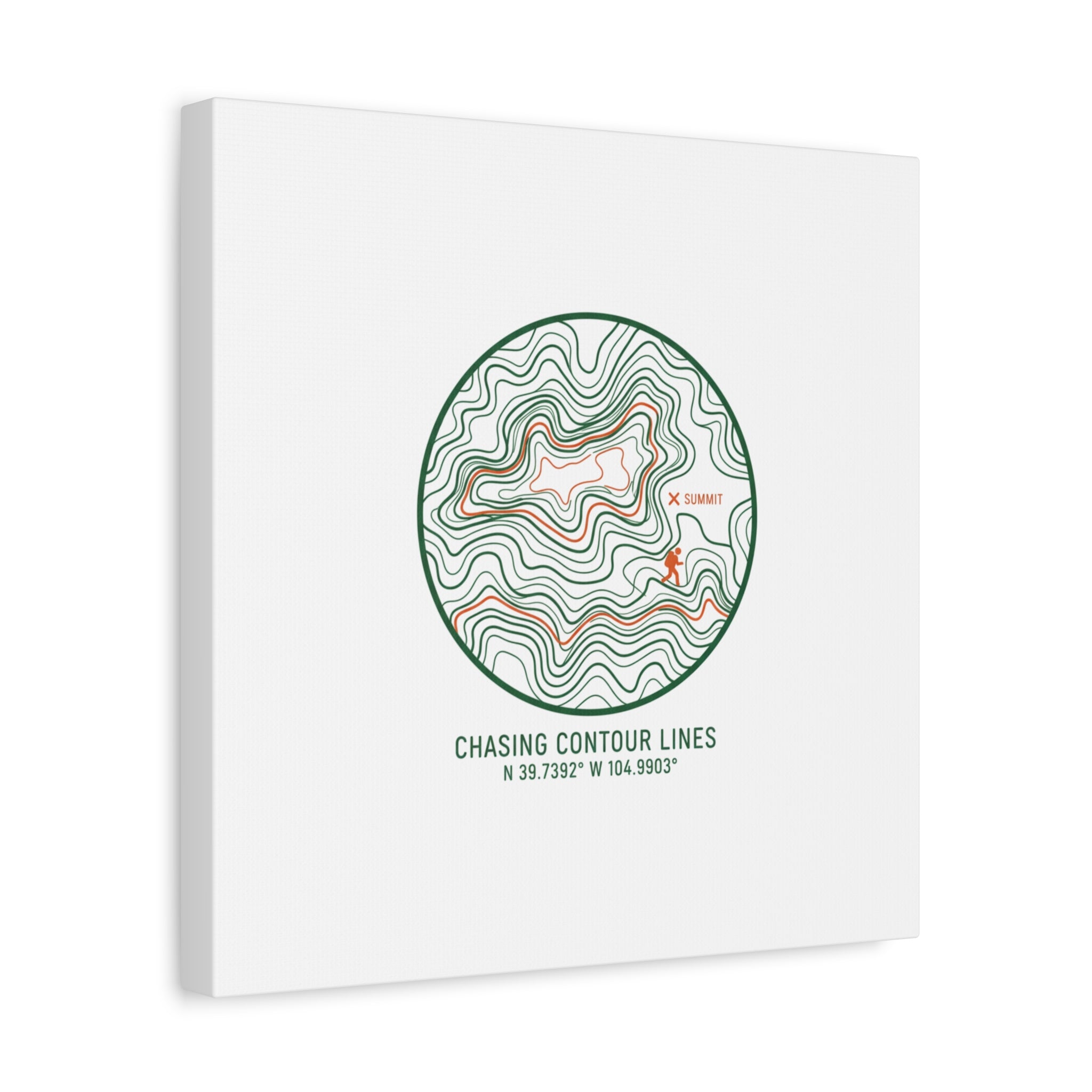 Chasing Contour Lines Topographic Canvas | topographic map print, contour line design