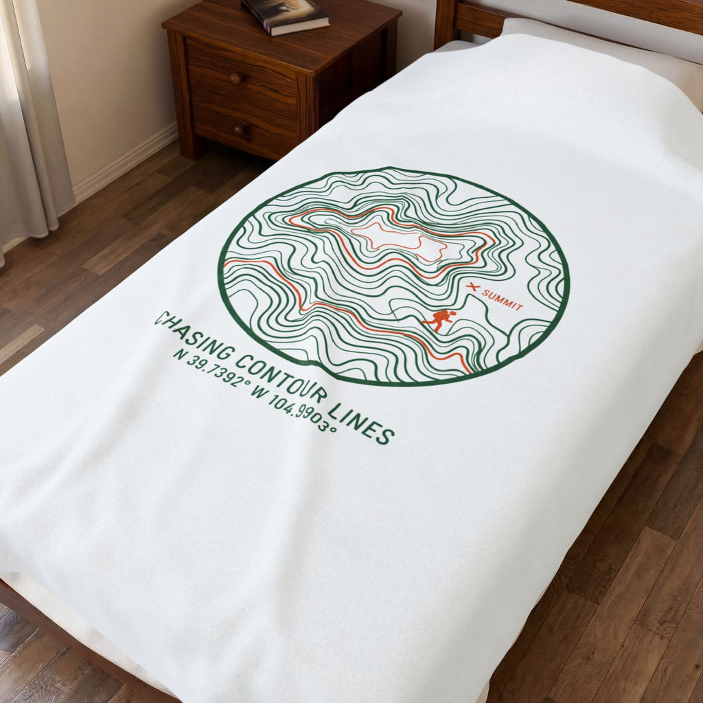 Chasing Contour Lines Topographic Map Print Blanket | contour line design, terrain poster