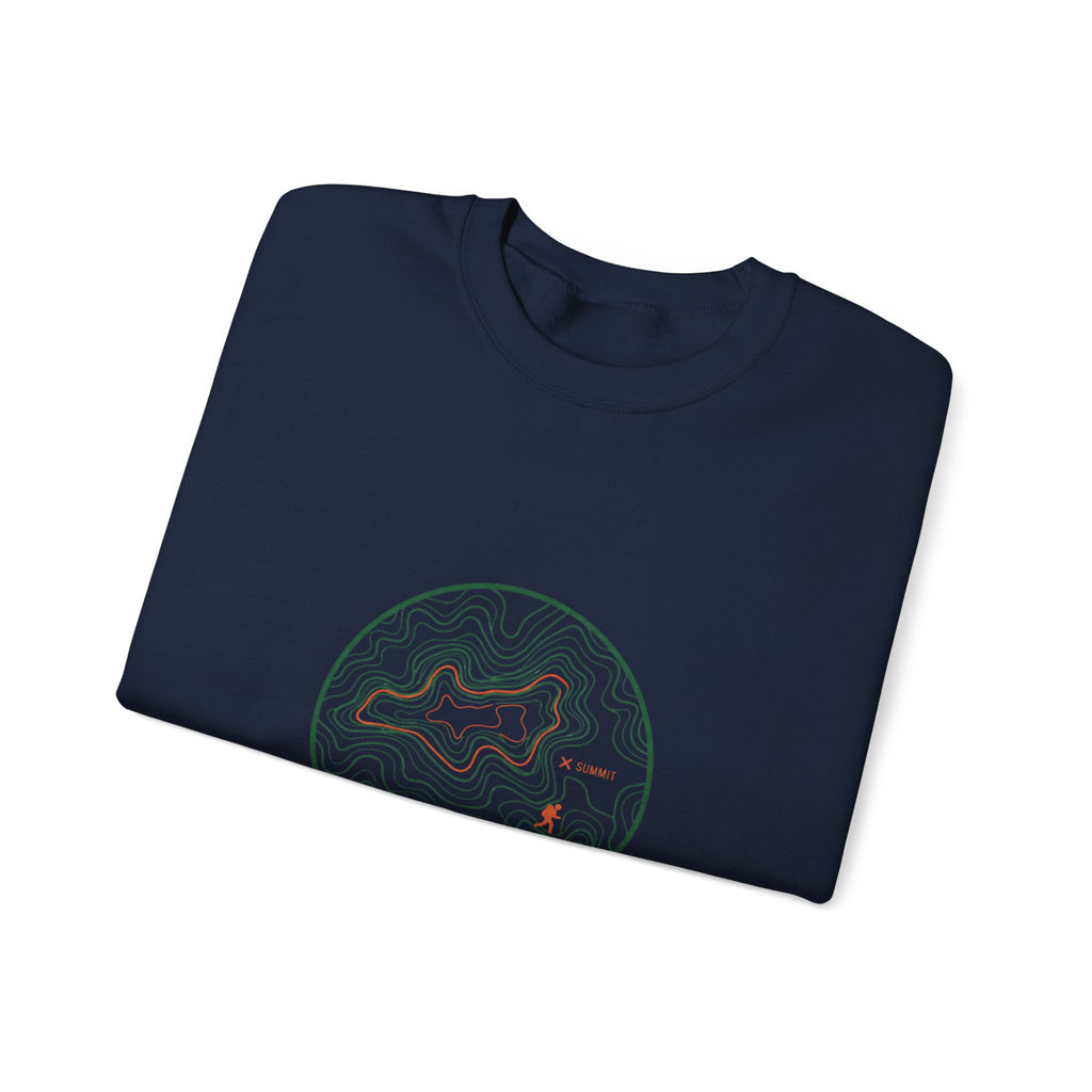 Topographic Contour Line Crewneck, topo apparel | terrain map print