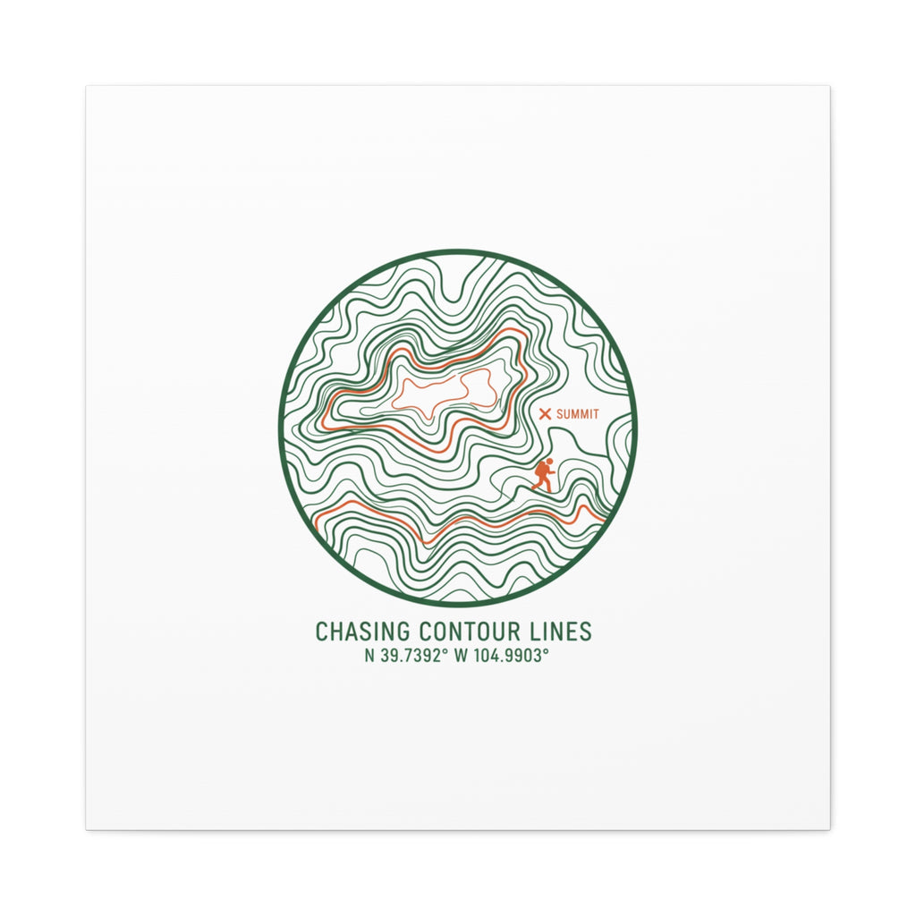 Chasing Contour Lines Topographic Canvas | topographic map print, contour line design