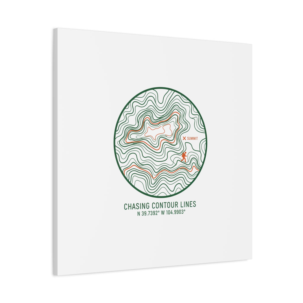 Chasing Contour Lines Topographic Canvas | topographic map print, contour line design