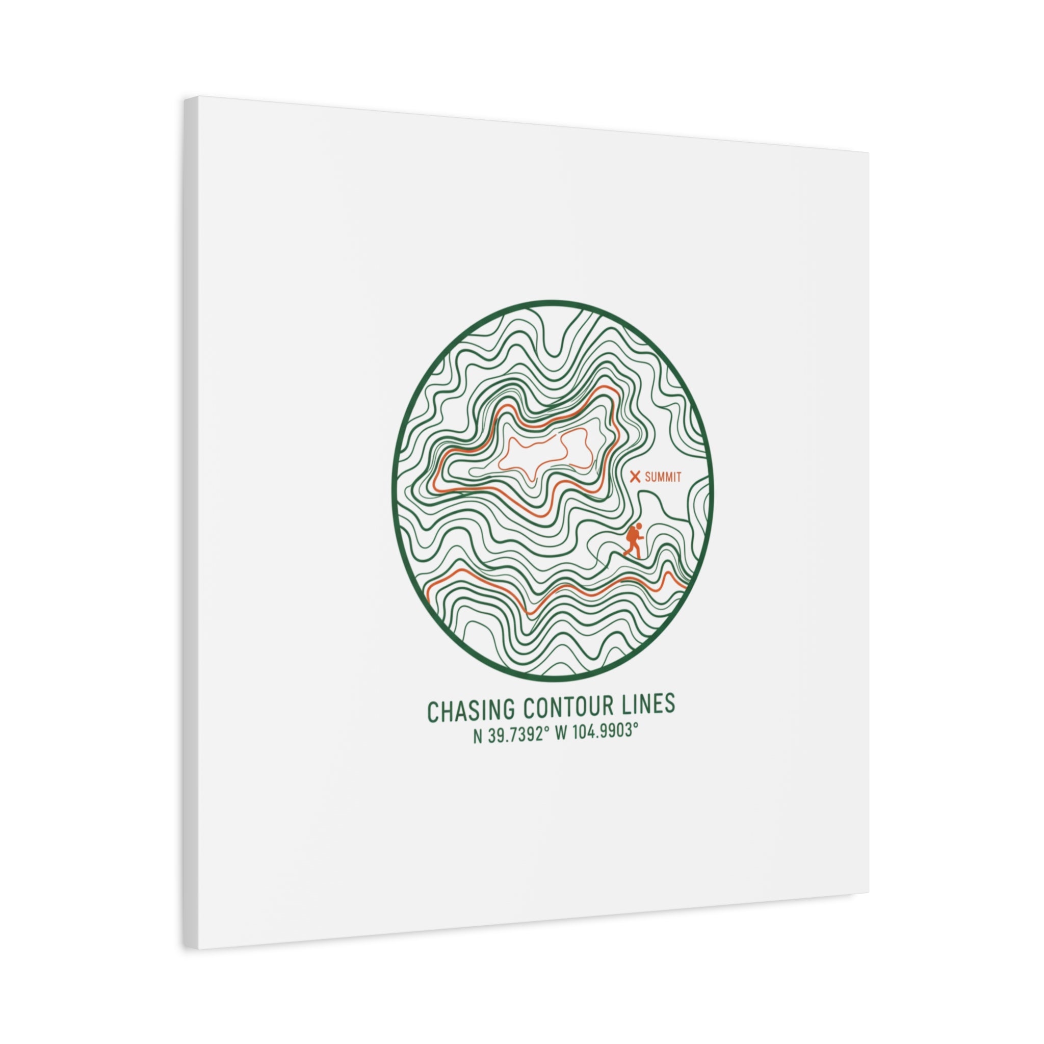 Chasing Contour Lines Topographic Canvas | topographic map print, contour line design