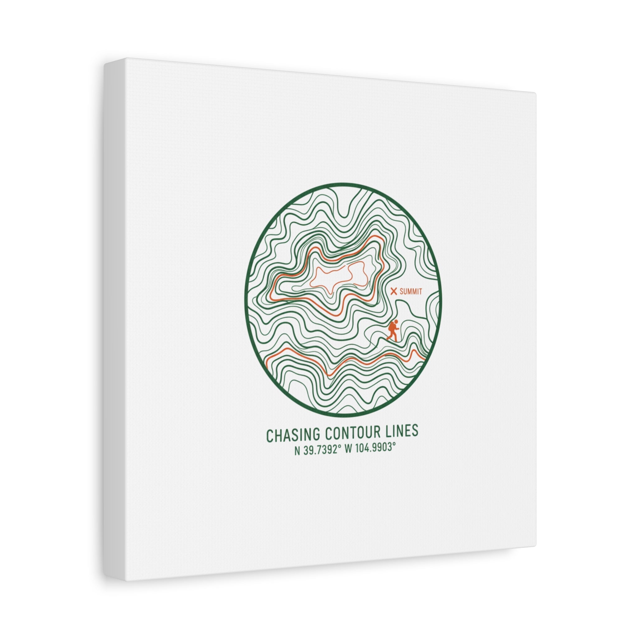 Chasing Contour Lines Topographic Canvas | topographic map print, contour line design