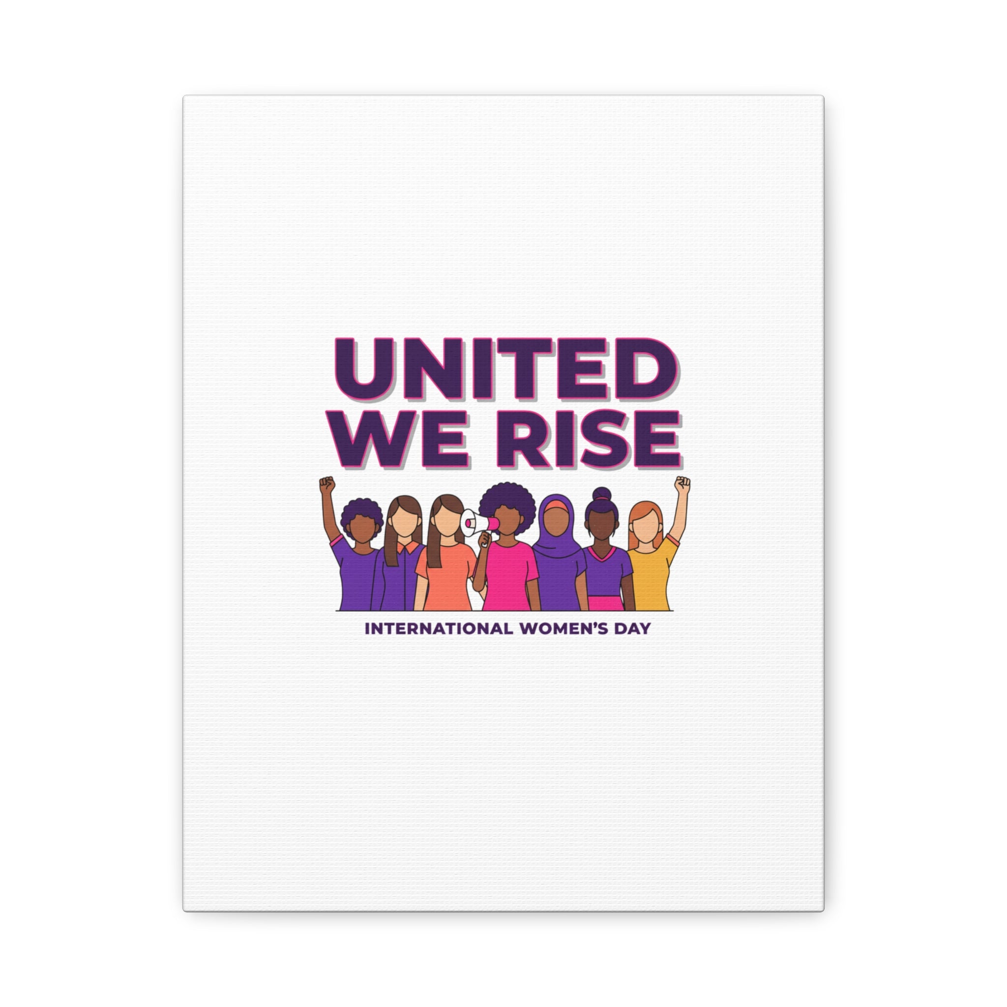United We Rise Matte Canvas, Stretched | International Women’s Day, IWD Typography