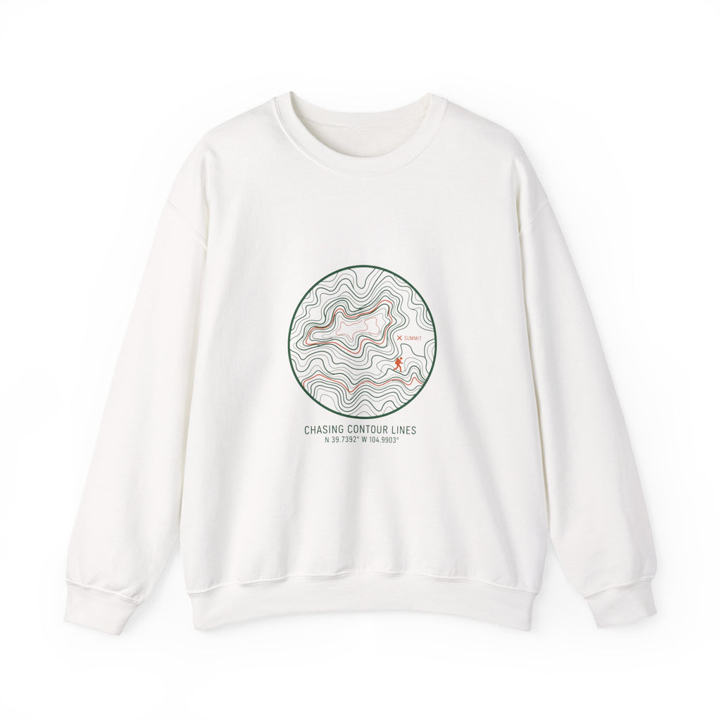 Topographic Contour Line Crewneck, topo apparel | terrain map print