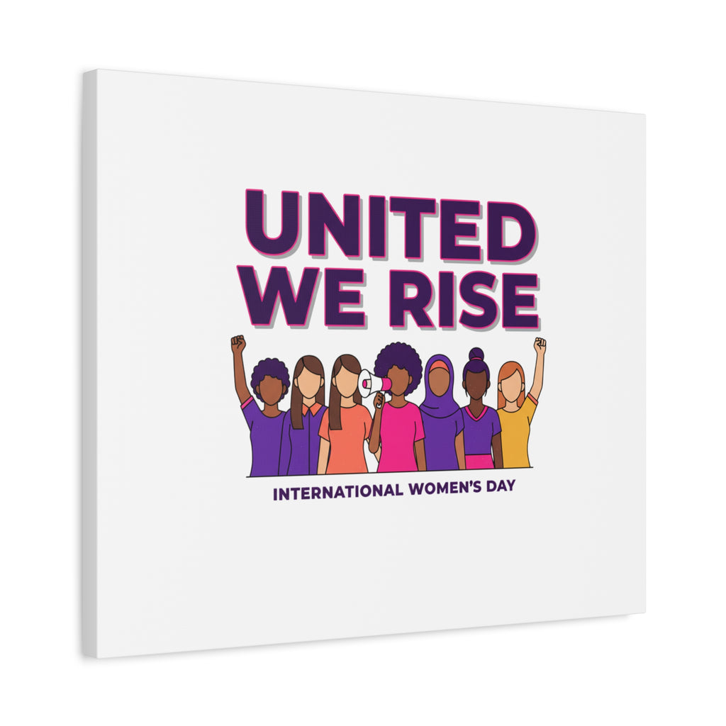 United We Rise Matte Canvas, Stretched | International Women’s Day, IWD Typography