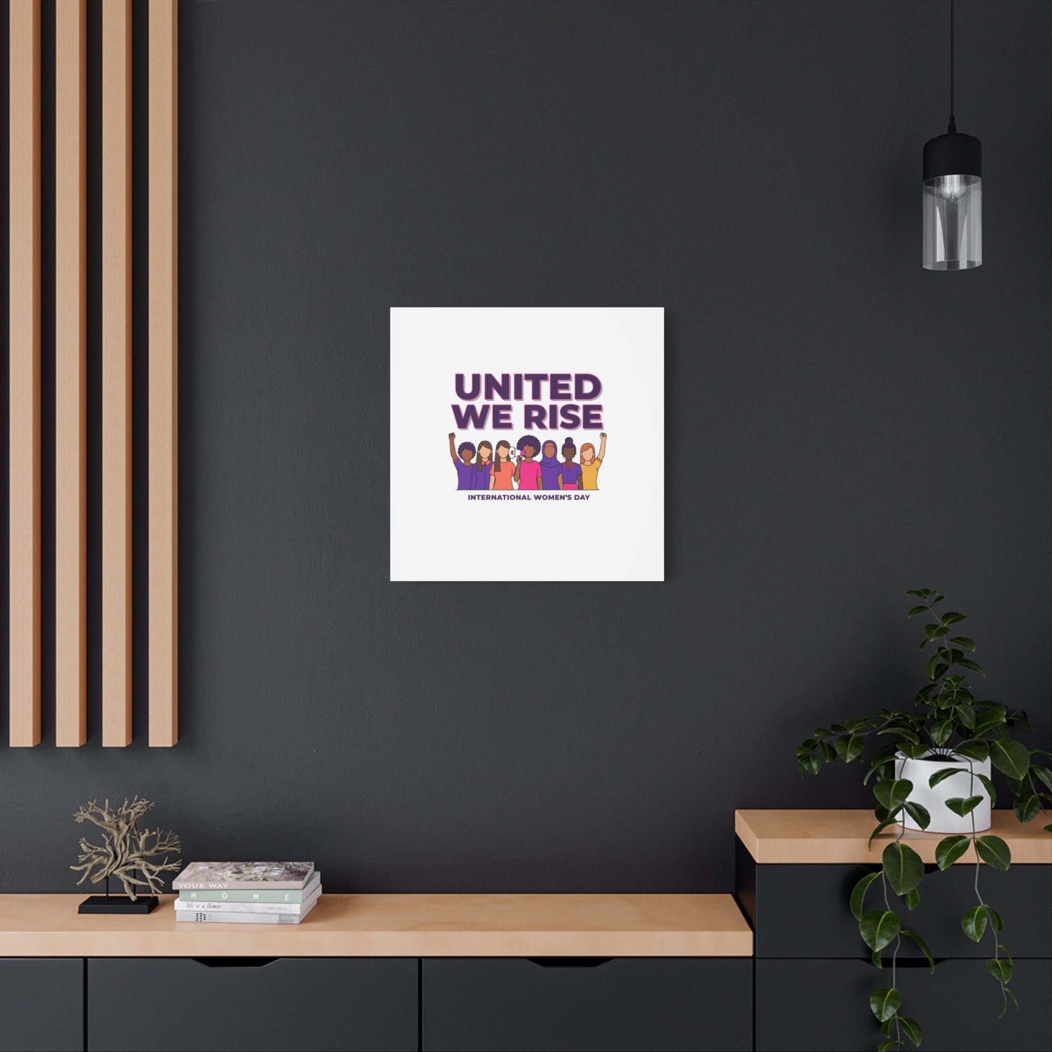 United We Rise Matte Canvas, Stretched | International Women’s Day, IWD Typography