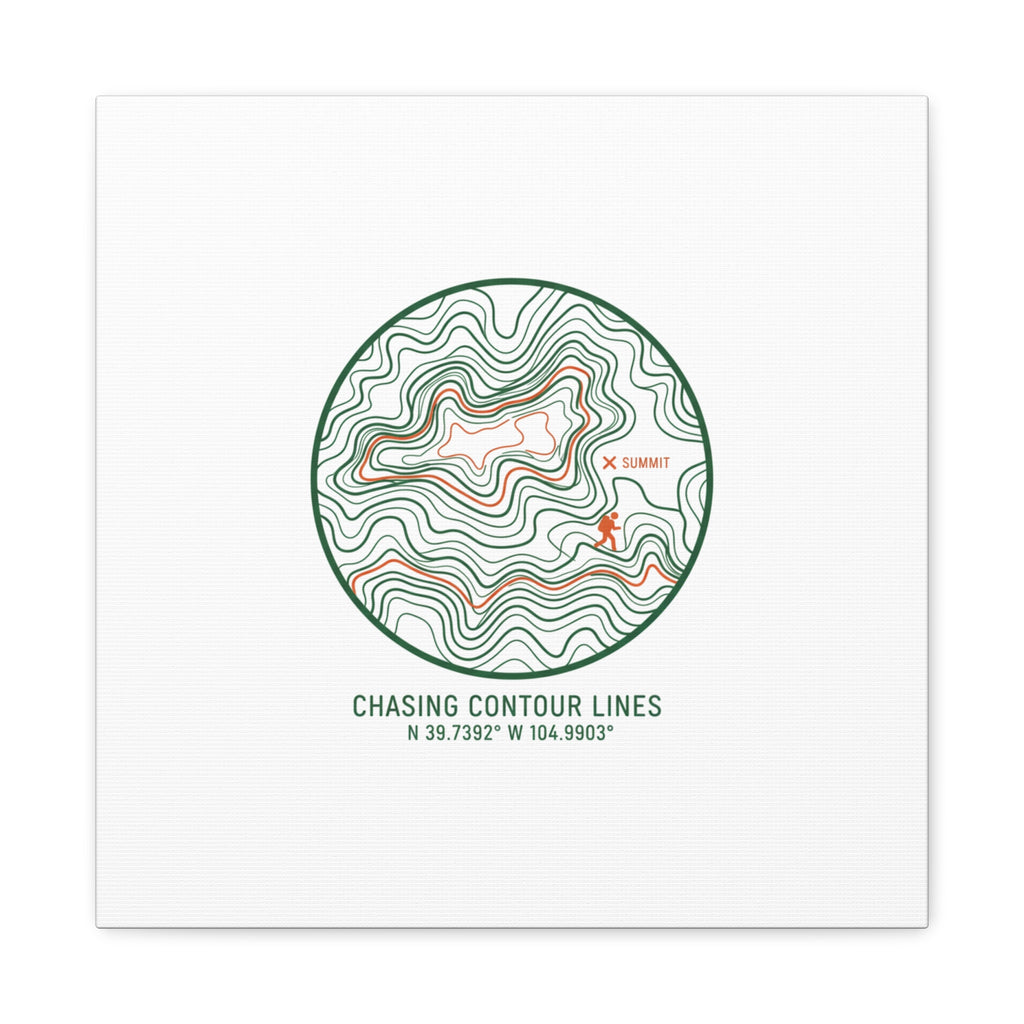 Chasing Contour Lines Topographic Canvas | topographic map print, contour line design