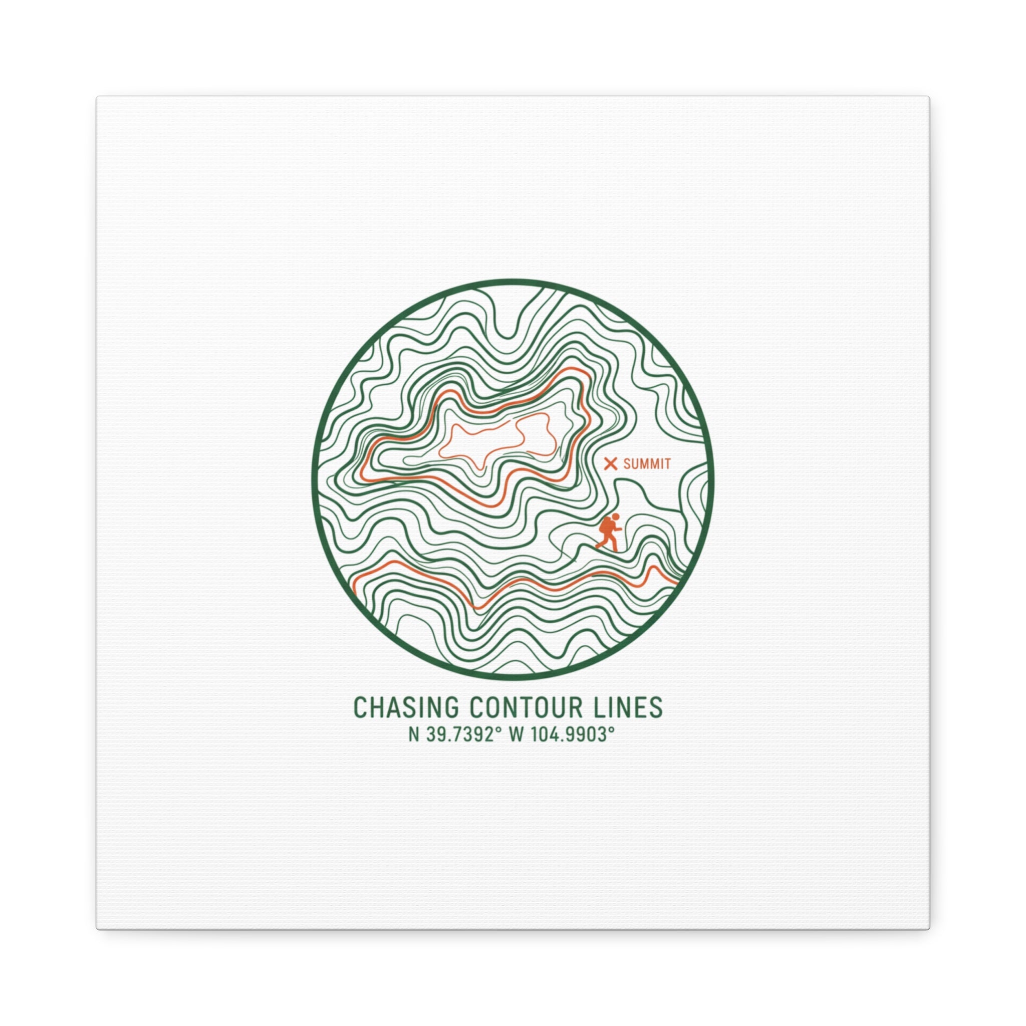 Chasing Contour Lines Topographic Canvas | topographic map print, contour line design
