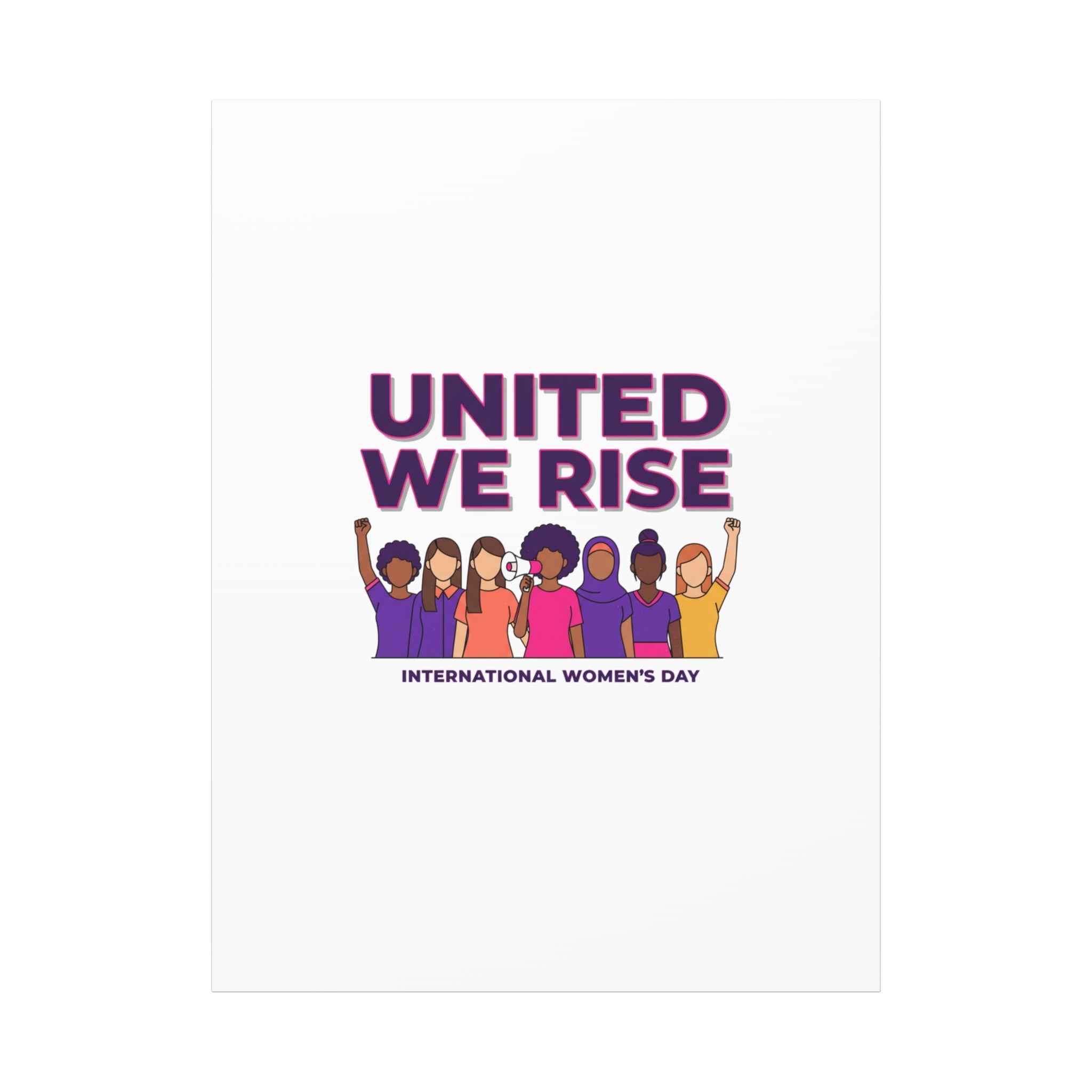 United We Rise Matte Canvas, Stretched | International Women’s Day, IWD Typography