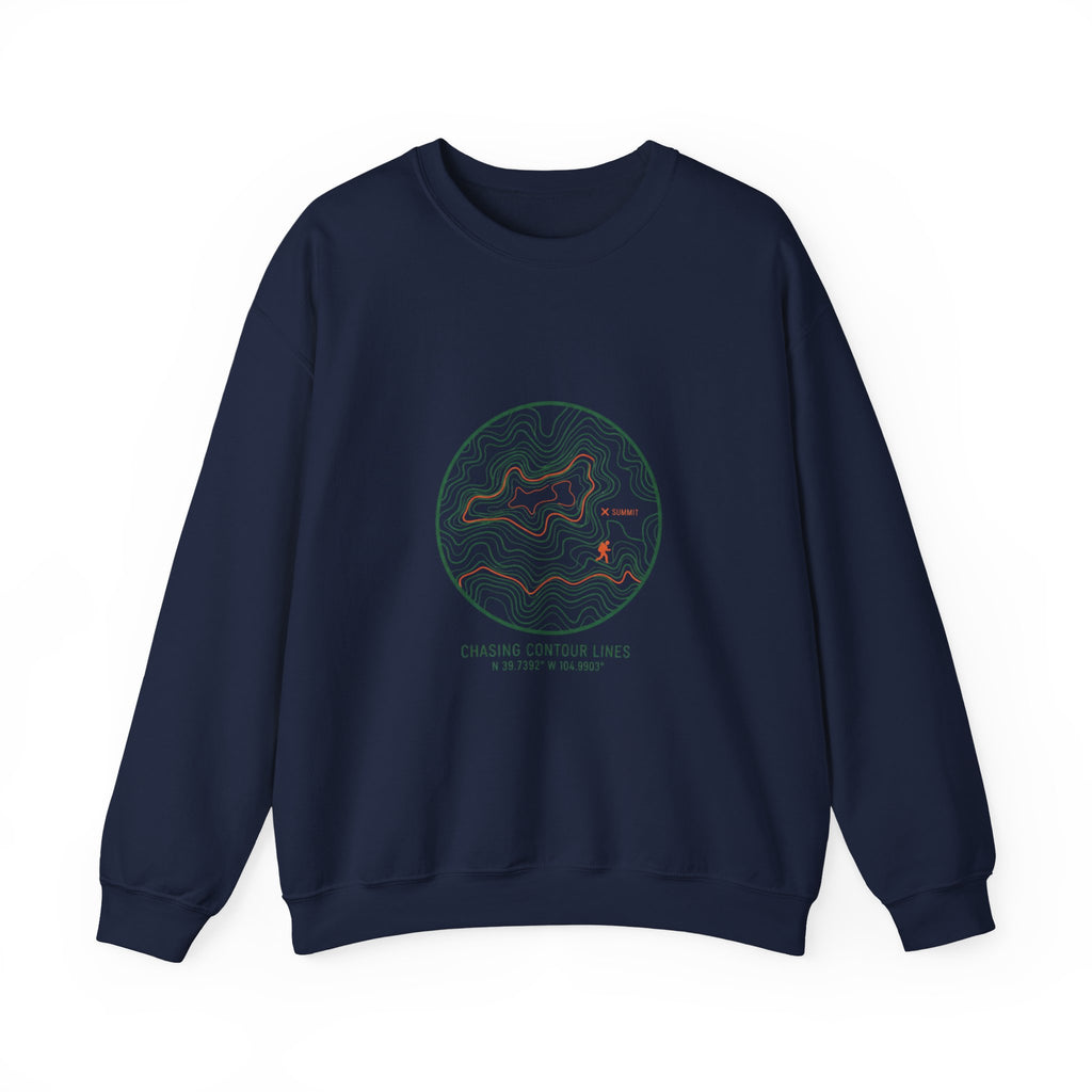 Topographic Contour Line Crewneck, topo apparel | terrain map print