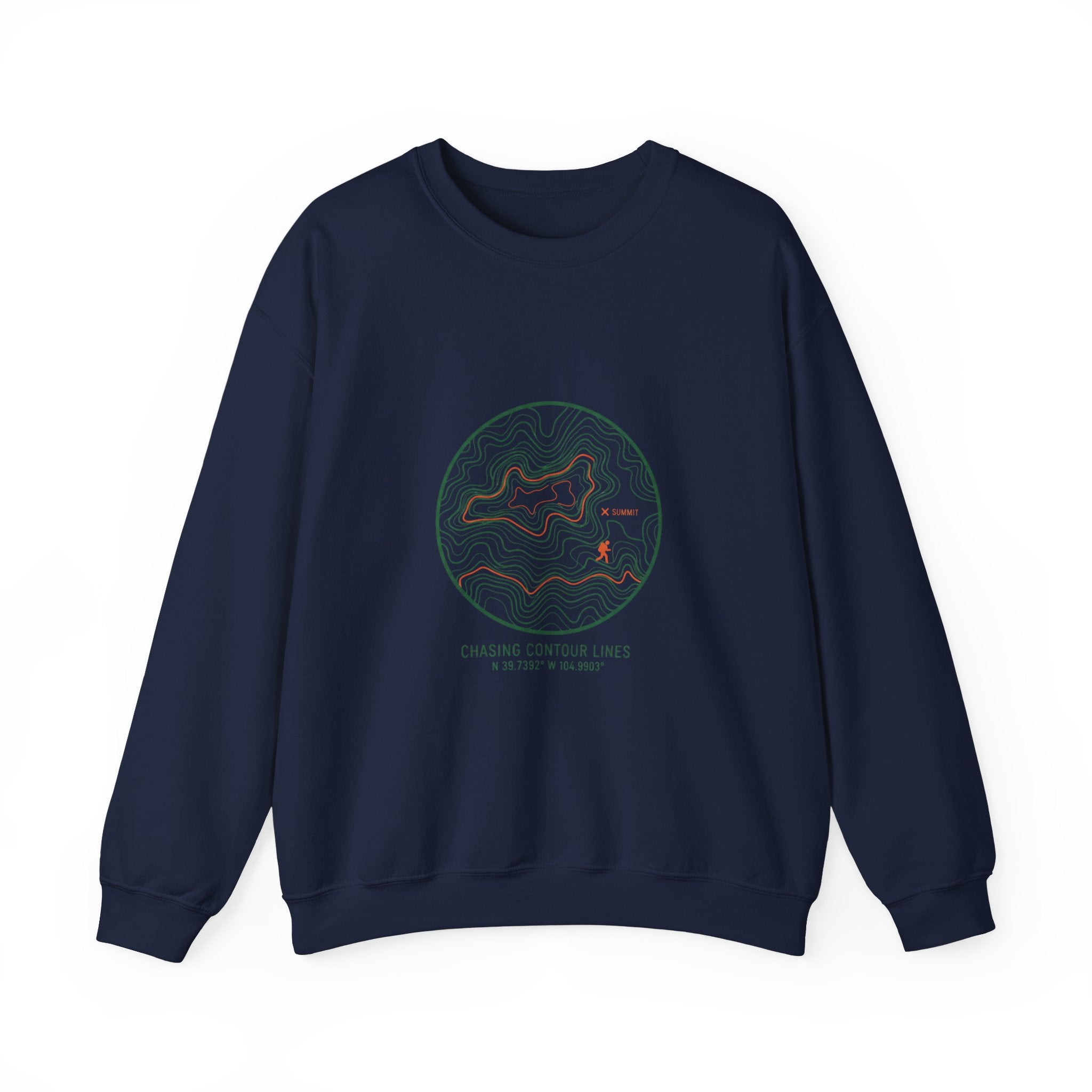 Topographic Contour Line Crewneck, topo apparel | terrain map print