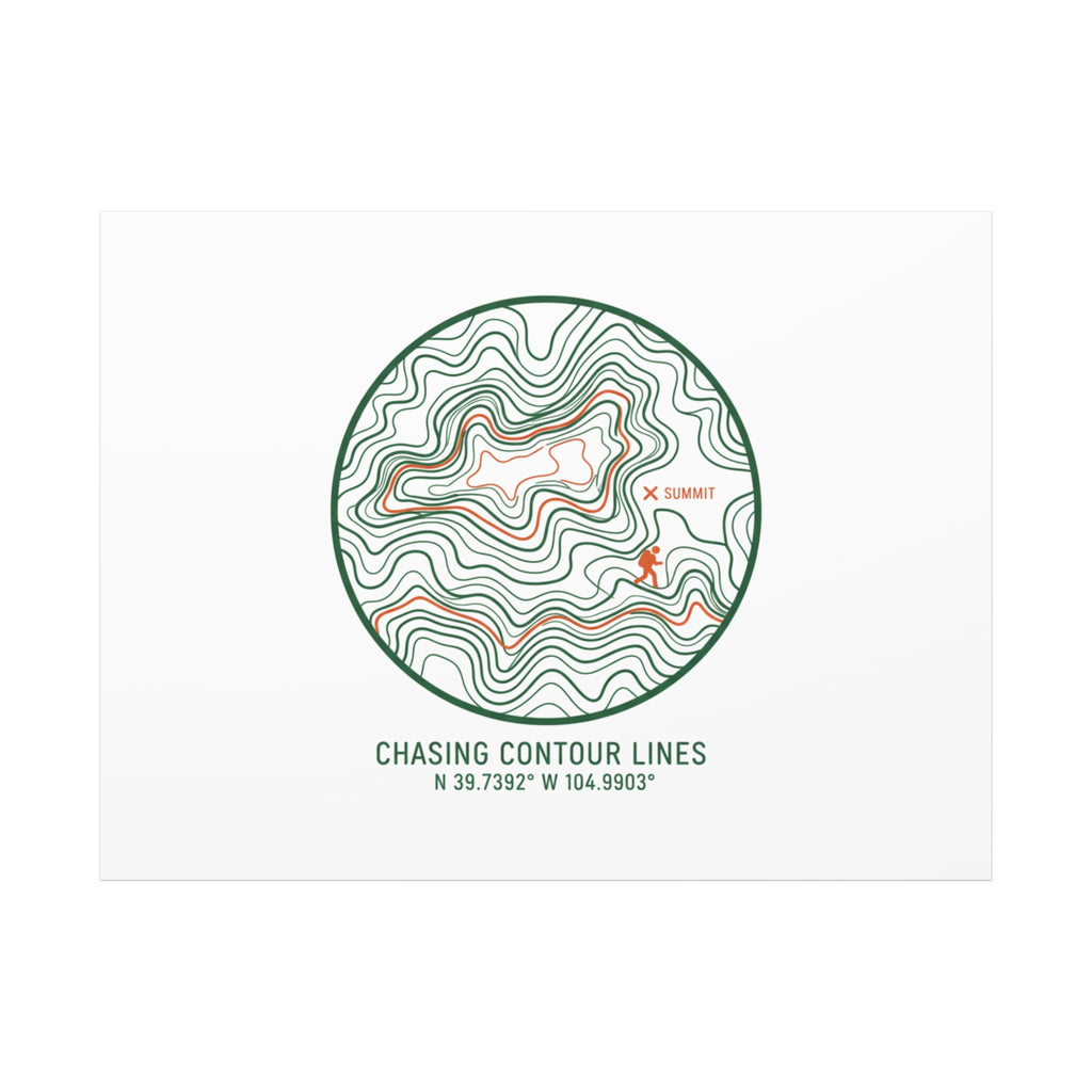 Chasing Contour Lines Topographic Canvas | topographic map print, contour line design