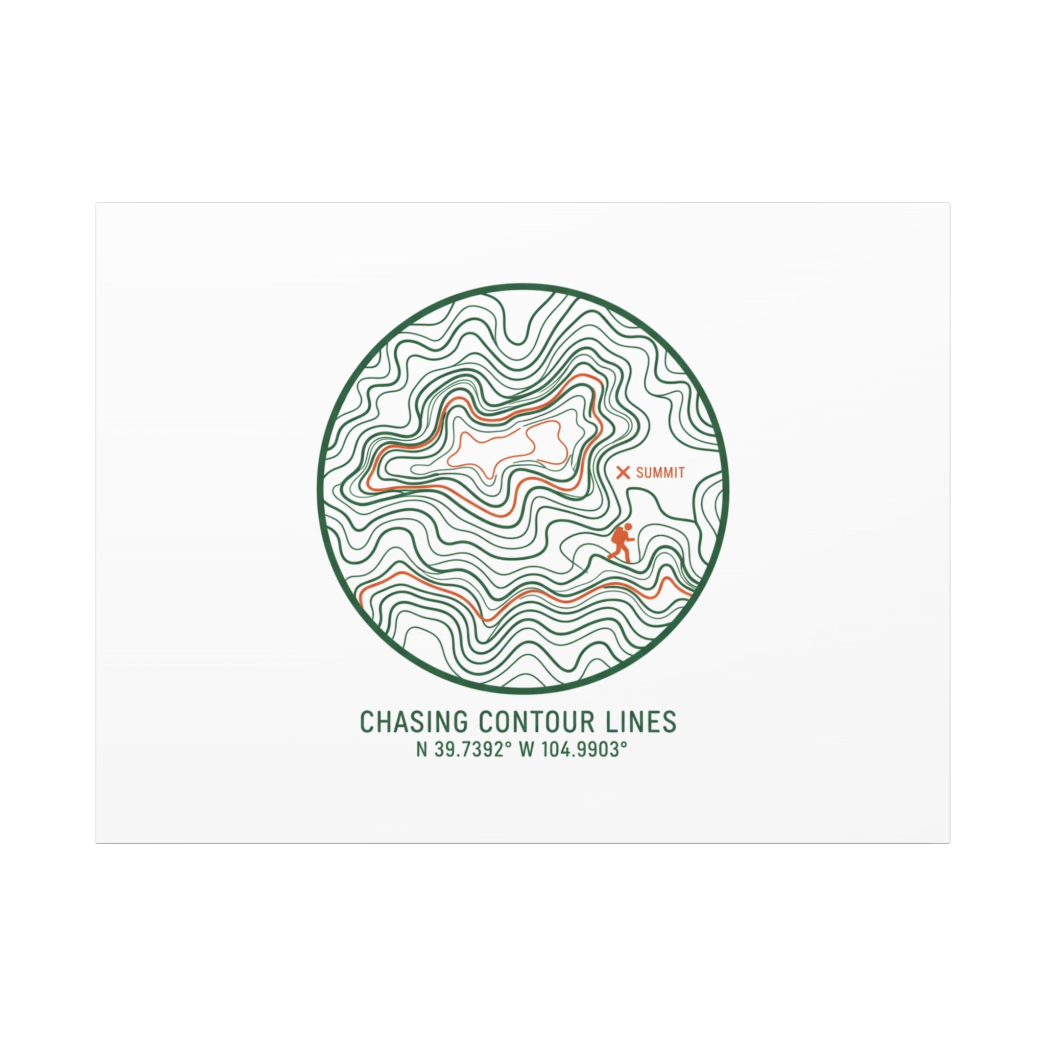 Chasing Contour Lines Topographic Canvas | topographic map print, contour line design