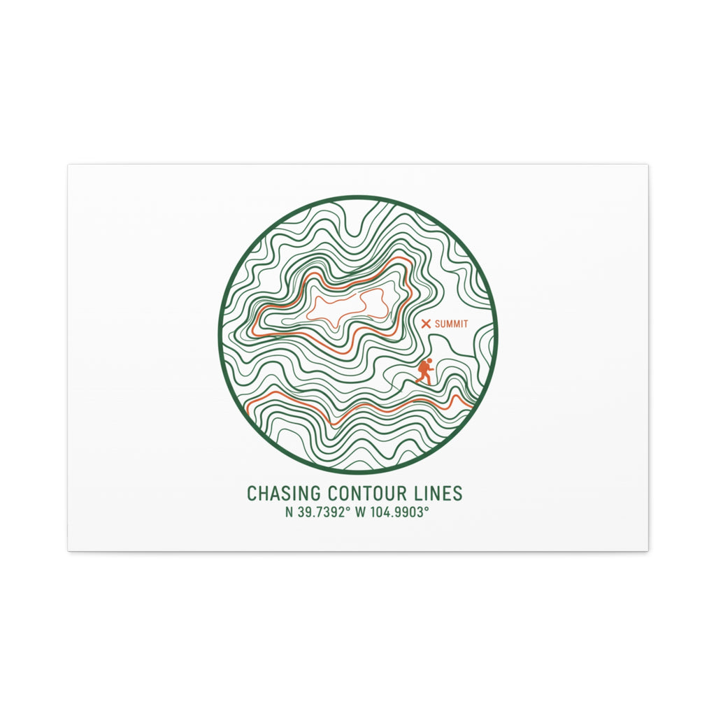 Chasing Contour Lines Topographic Canvas | topographic map print, contour line design