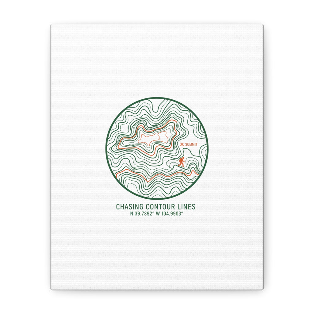 Chasing Contour Lines Topographic Canvas | topographic map print, contour line design