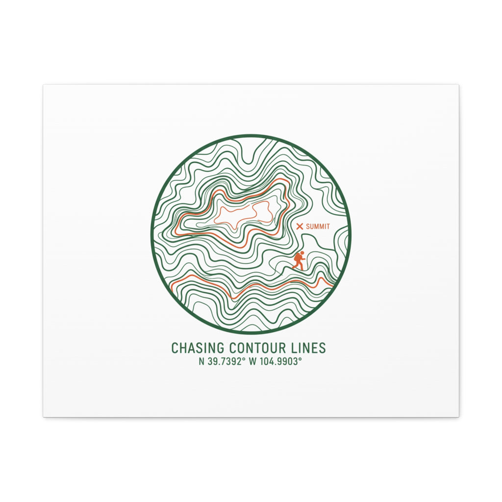 Chasing Contour Lines Topographic Canvas | topographic map print, contour line design