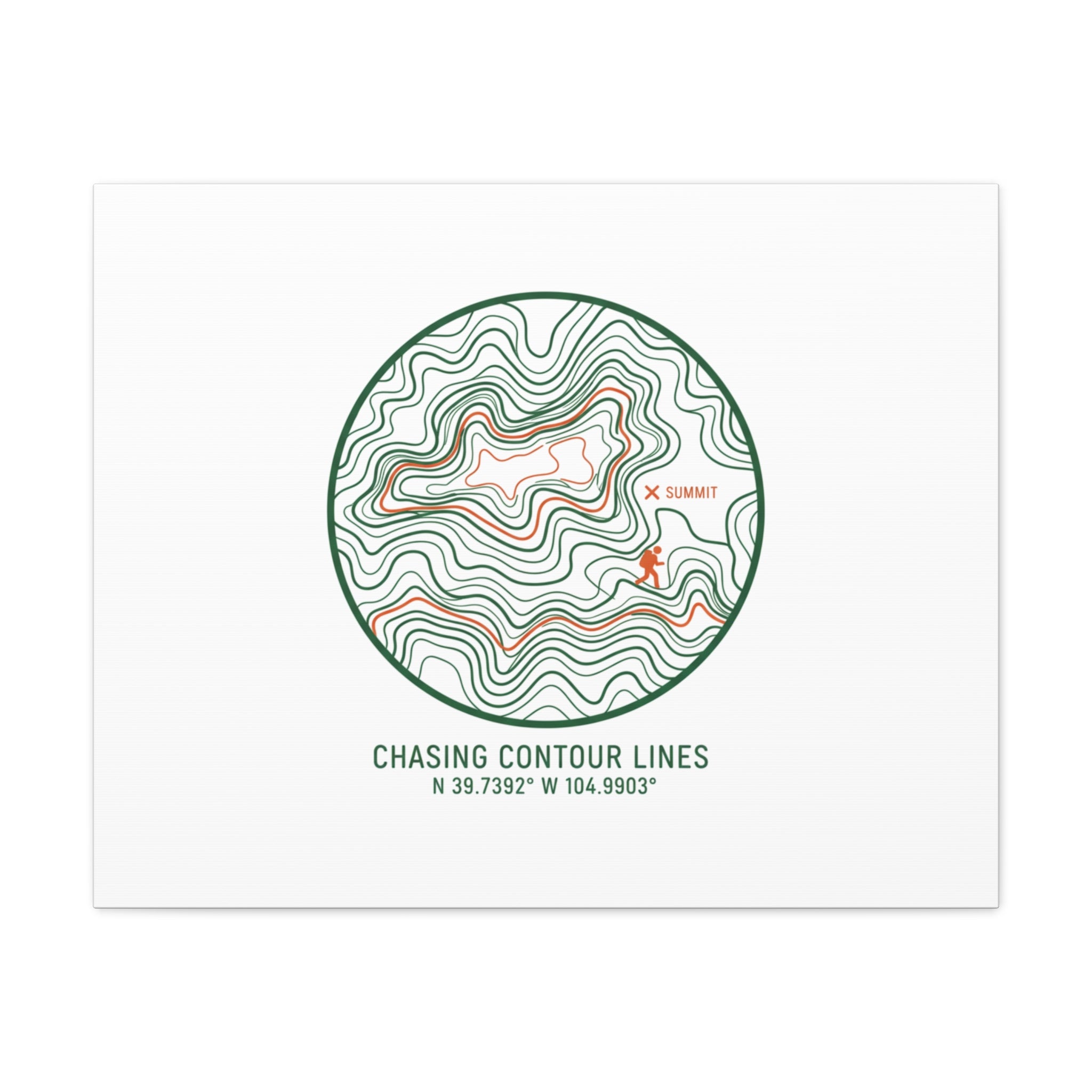 Chasing Contour Lines Topographic Canvas | topographic map print, contour line design