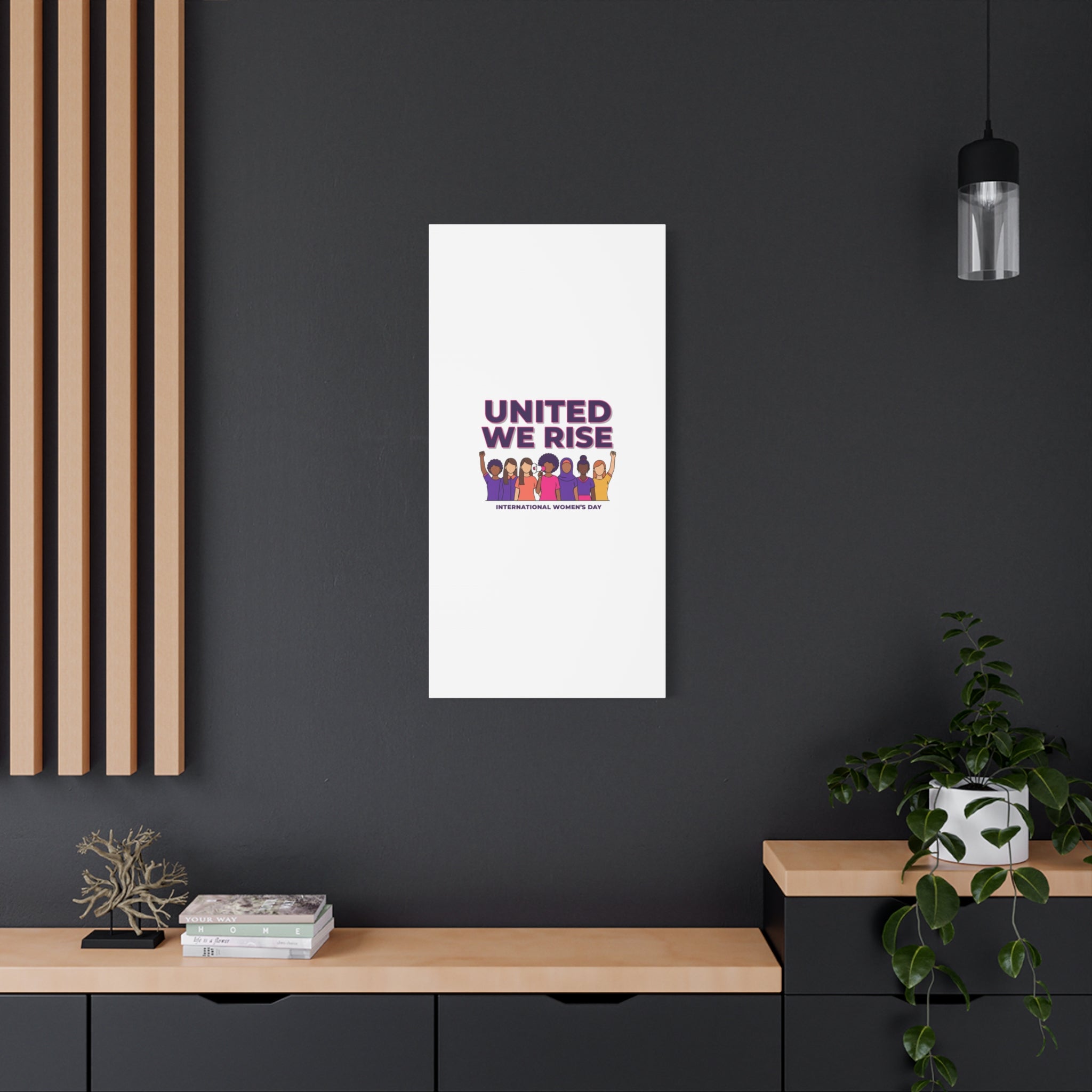 United We Rise Matte Canvas, Stretched | International Women’s Day, IWD Typography