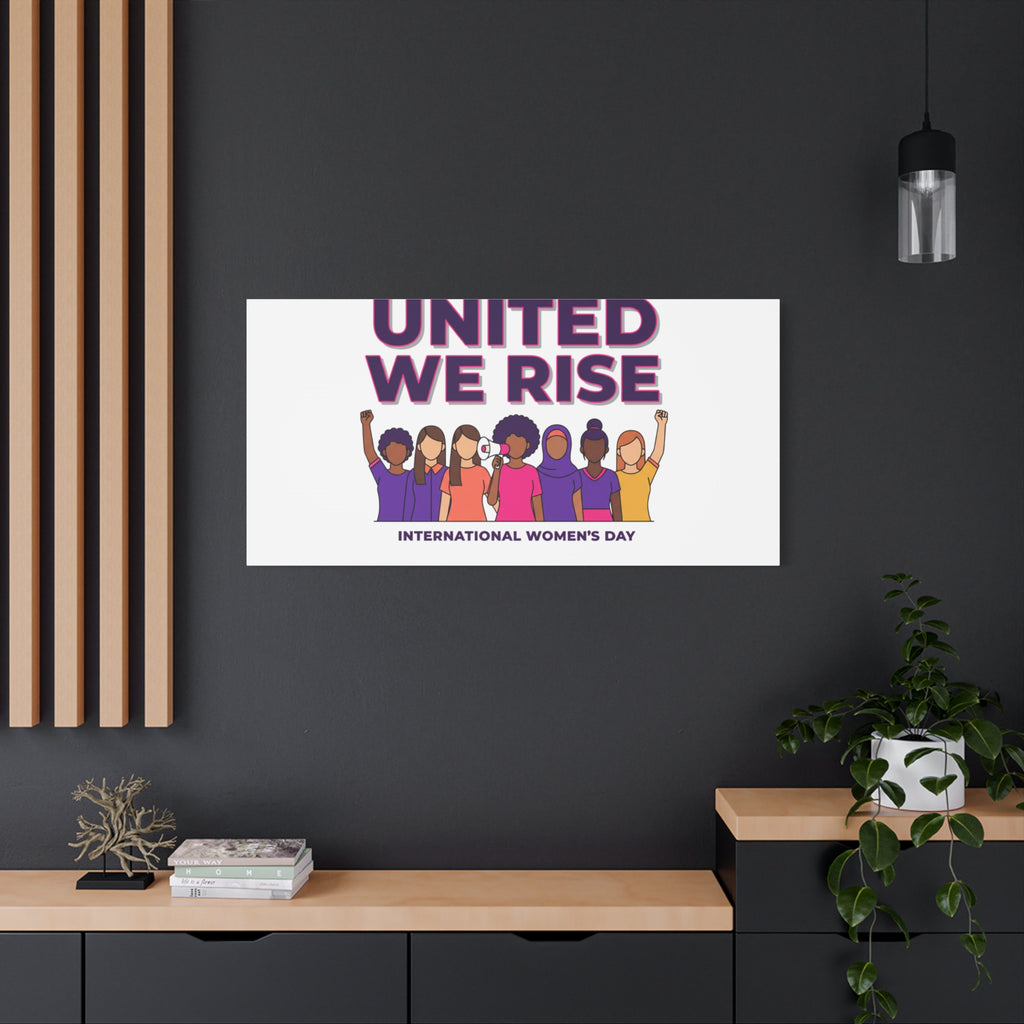 United We Rise Matte Canvas, Stretched | International Women’s Day, IWD Typography