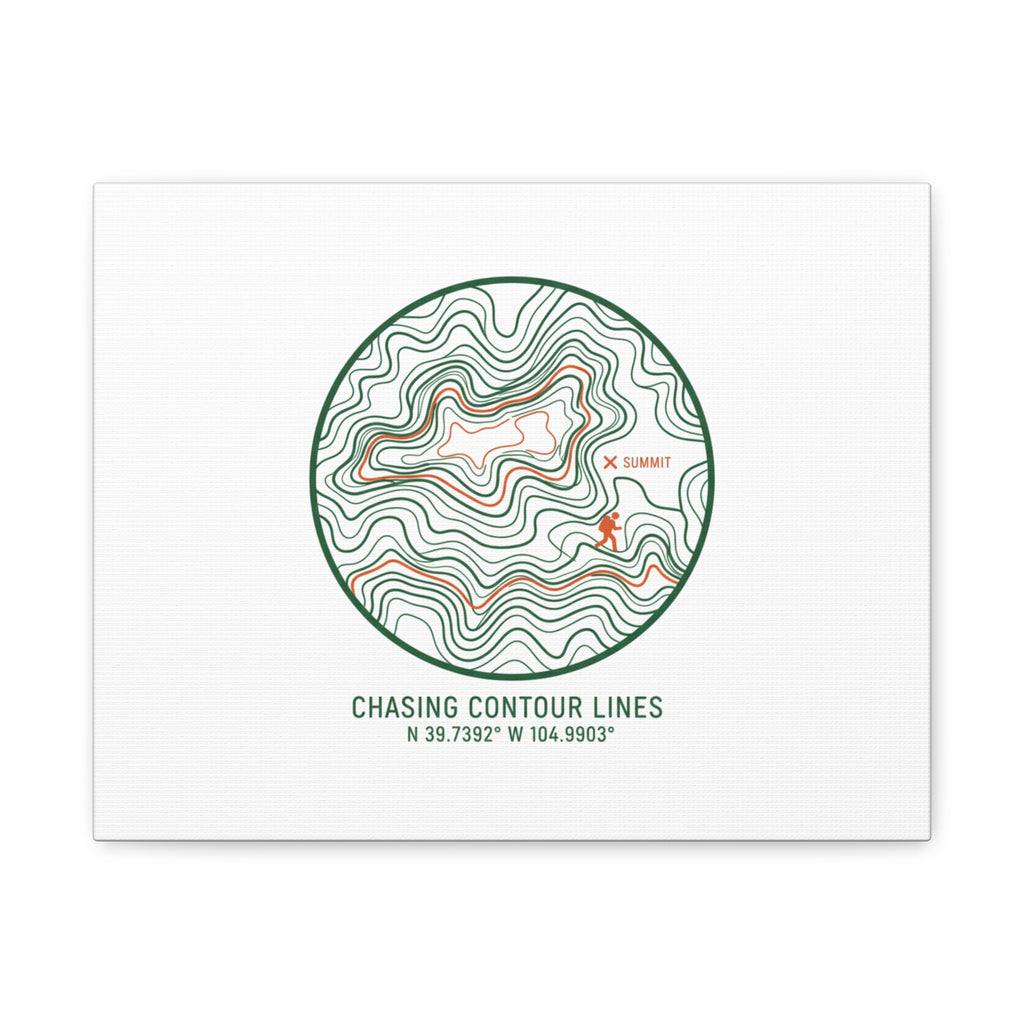 Chasing Contour Lines Topographic Canvas | topographic map print, contour line design