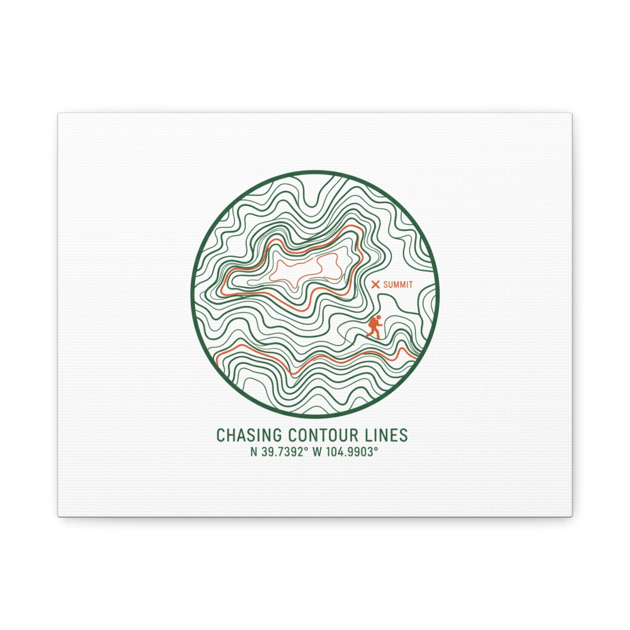 Chasing Contour Lines Topographic Canvas | topographic map print, contour line design