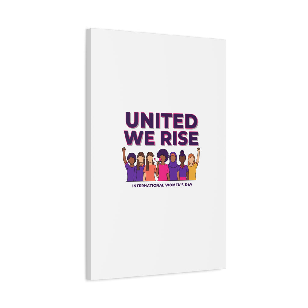 United We Rise Matte Canvas, Stretched | International Women’s Day, IWD Typography
