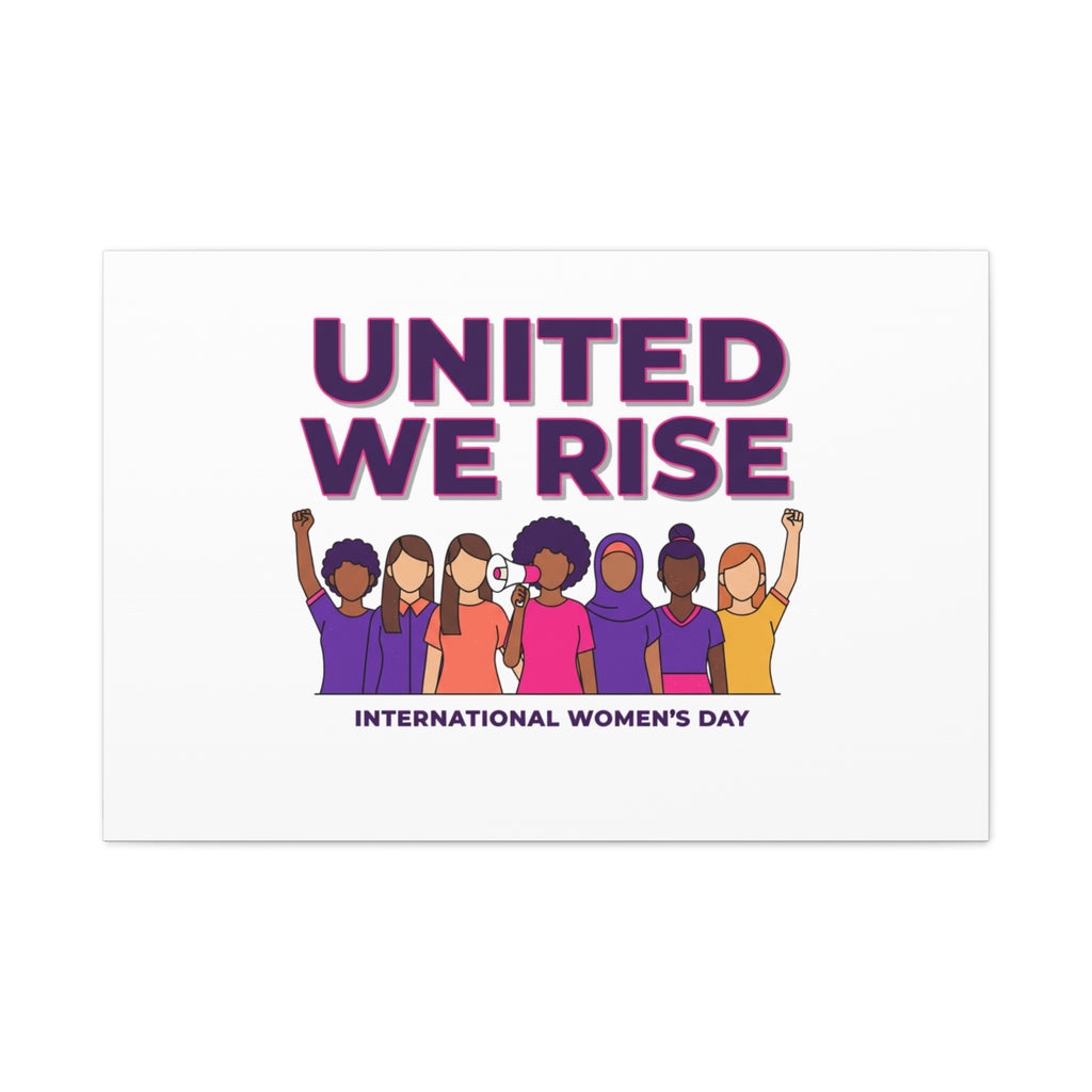 United We Rise Matte Canvas, Stretched | International Women’s Day, IWD Typography