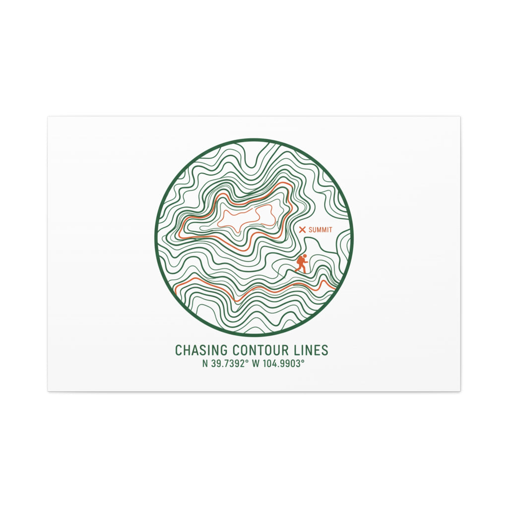 Chasing Contour Lines Topographic Canvas | topographic map print, contour line design