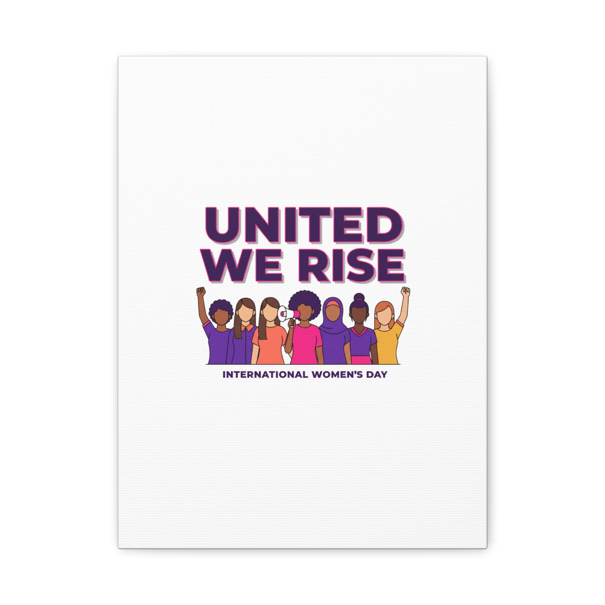 United We Rise Matte Canvas, Stretched | International Women’s Day, IWD Typography
