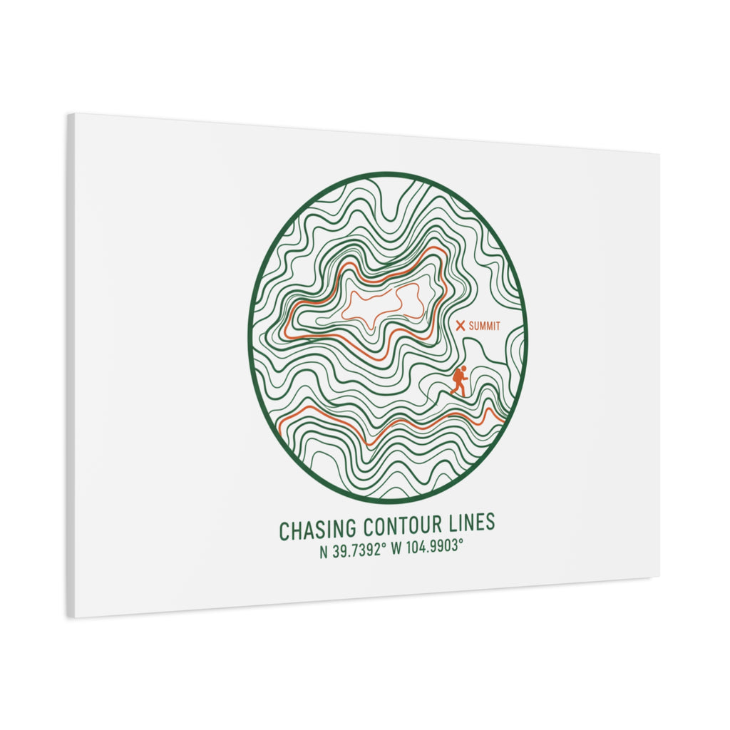Chasing Contour Lines Topographic Canvas | topographic map print, contour line design