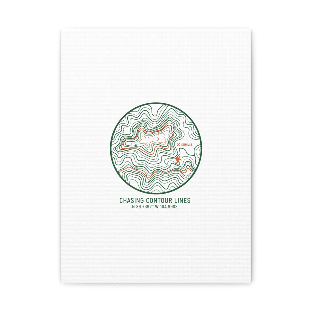 Chasing Contour Lines Topographic Canvas | topographic map print, contour line design