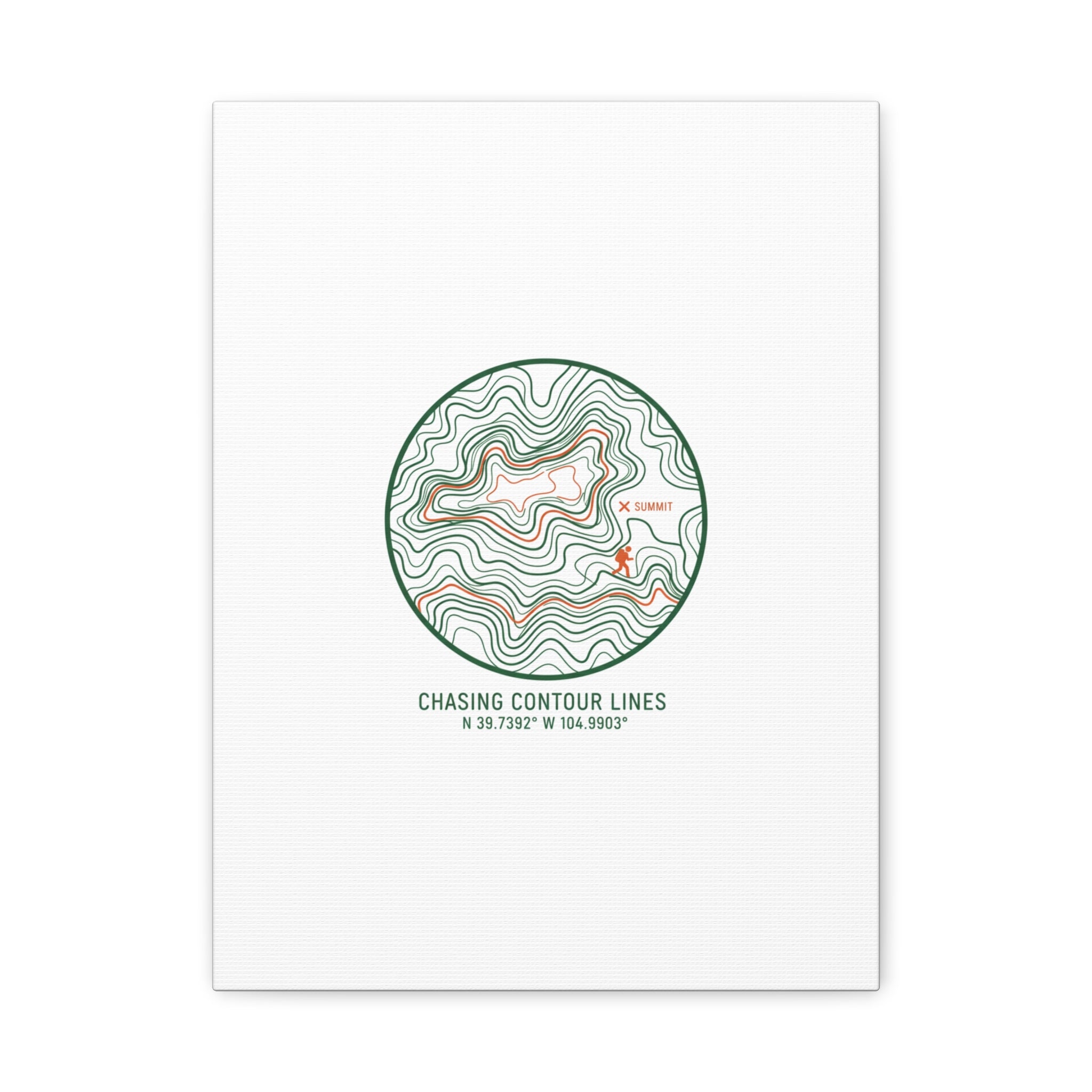 Chasing Contour Lines Topographic Canvas | topographic map print, contour line design