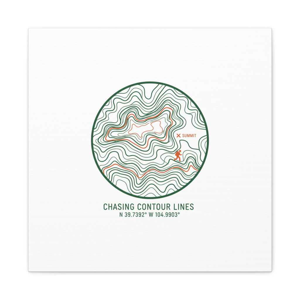Chasing Contour Lines Topographic Canvas | topographic map print, contour line design