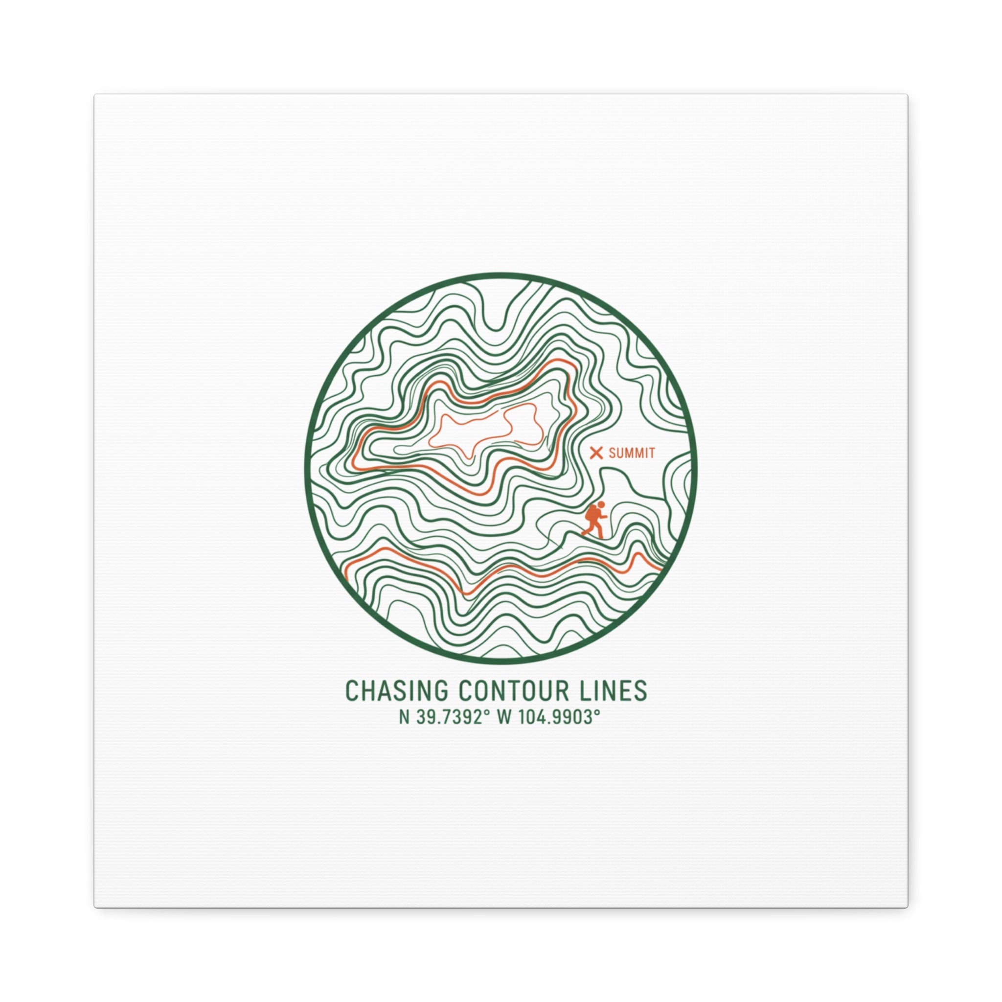 Chasing Contour Lines Topographic Canvas | topographic map print, contour line design