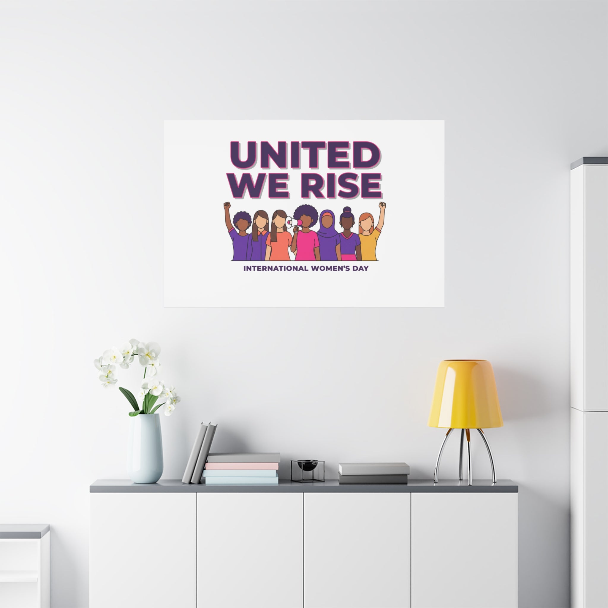 United We Rise Matte Canvas, Stretched | International Women’s Day, IWD Typography