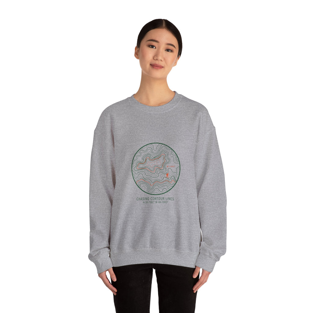 Topographic Contour Line Crewneck, topo apparel | terrain map print