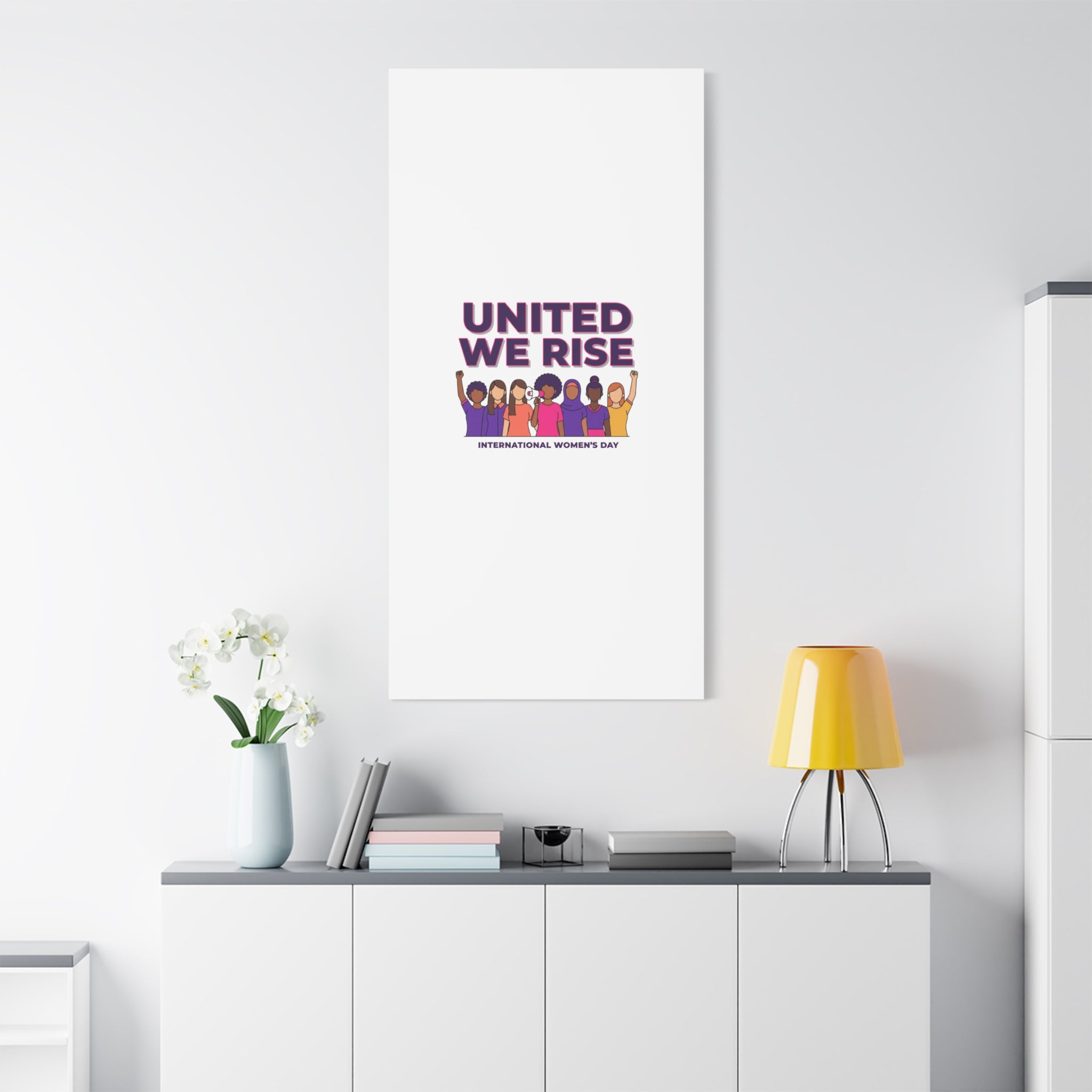 United We Rise Matte Canvas, Stretched | International Women’s Day, IWD Typography