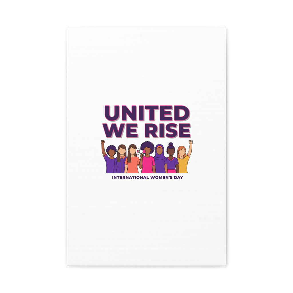 United We Rise Matte Canvas, Stretched | International Women’s Day, IWD Typography