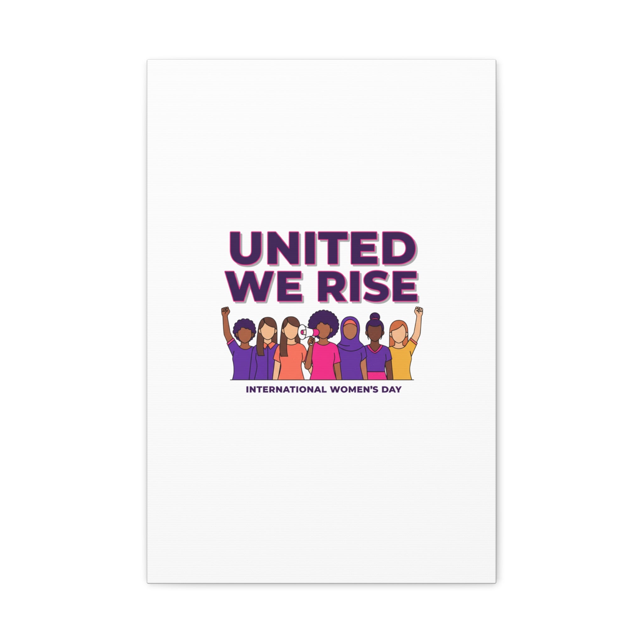 United We Rise Matte Canvas, Stretched | International Women’s Day, IWD Typography