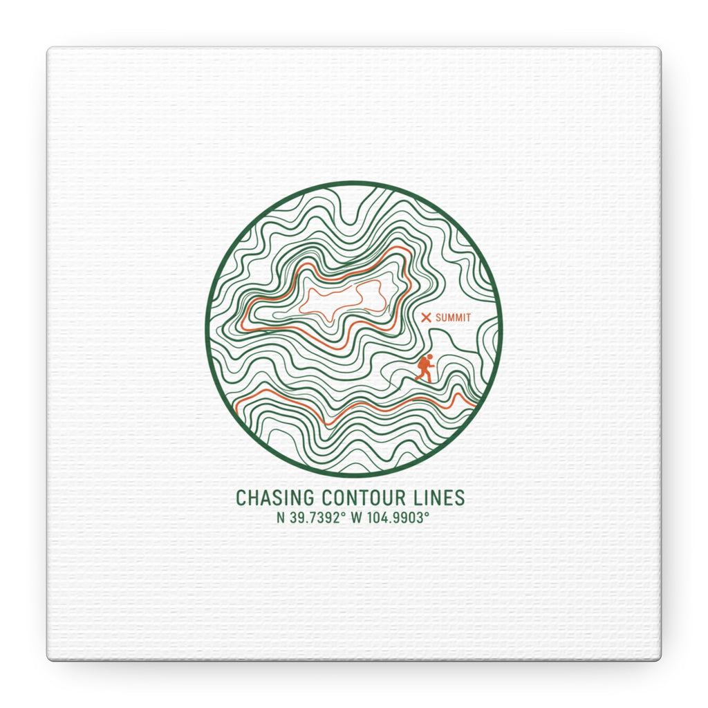 Chasing Contour Lines Topographic Canvas | topographic map print, contour line design