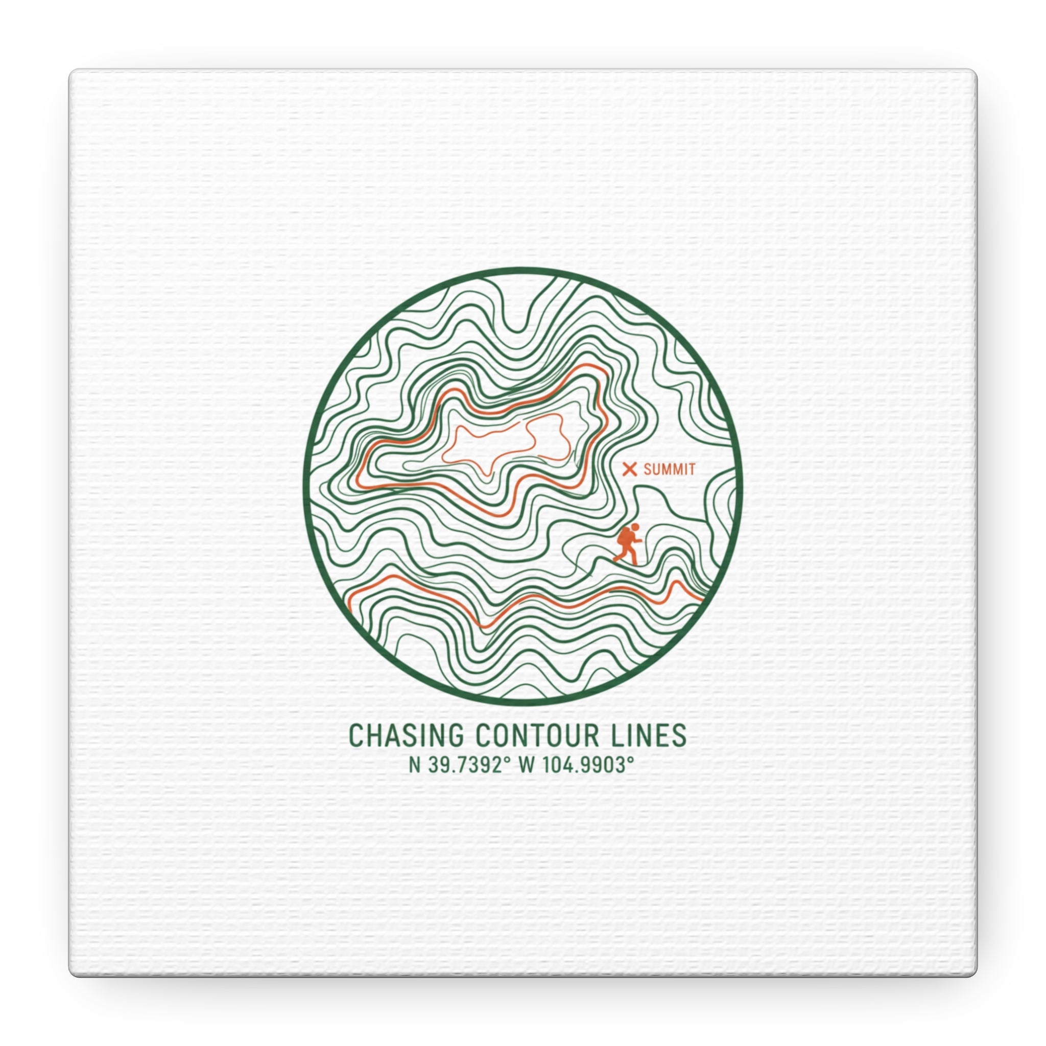 Chasing Contour Lines Topographic Canvas | topographic map print, contour line design