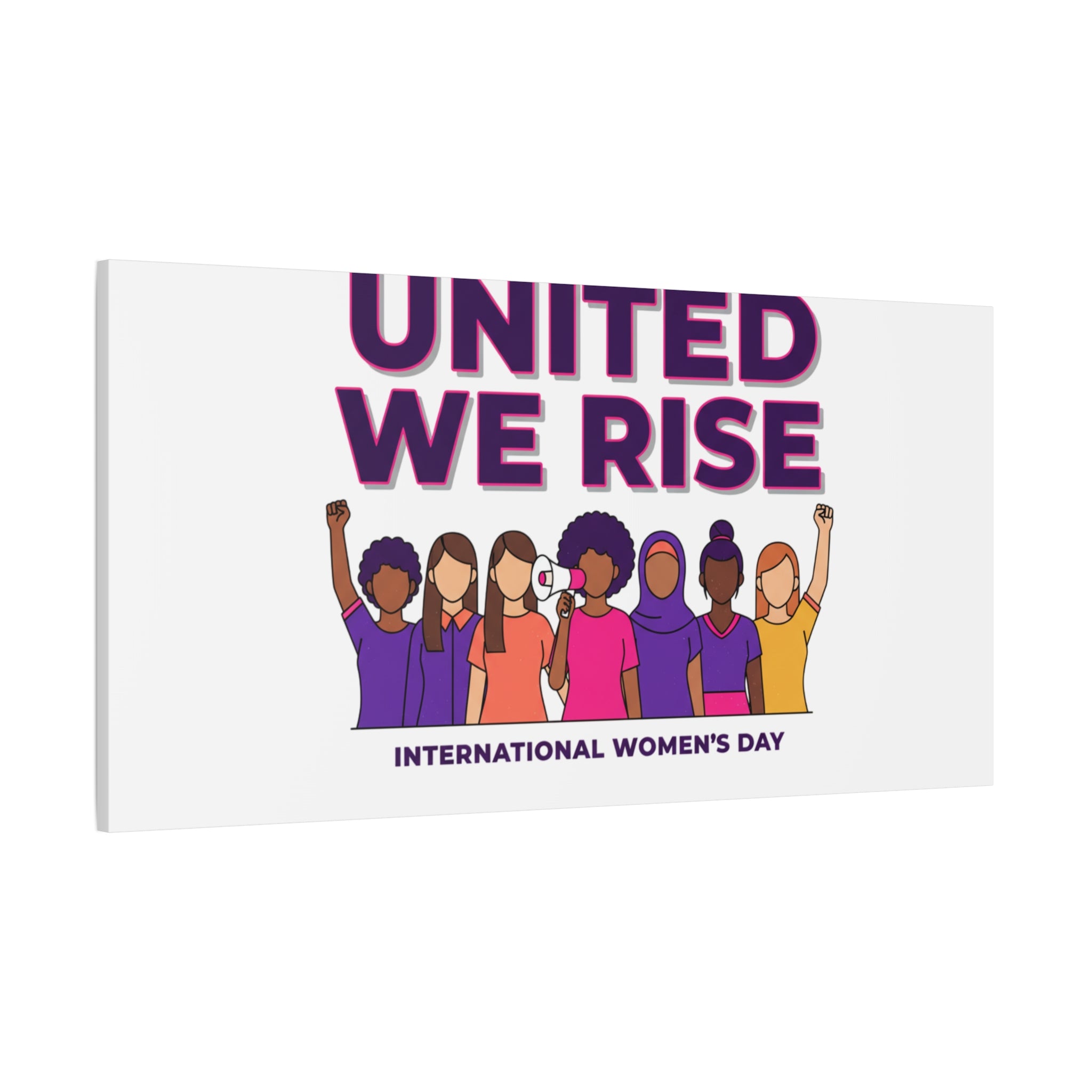 United We Rise Matte Canvas, Stretched | International Women’s Day, IWD Typography